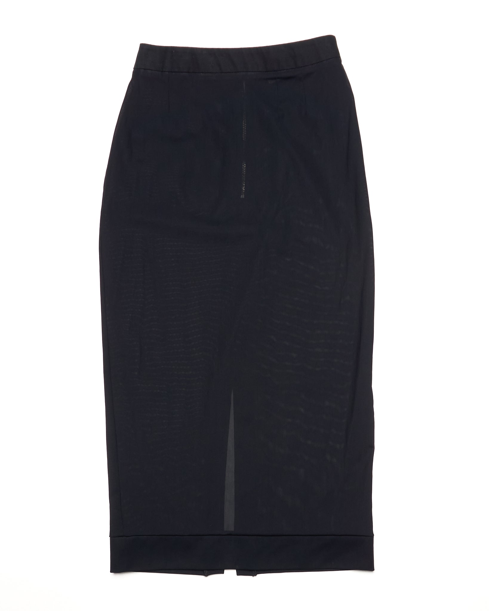 Hoi Bo Black Mesh Pencil Skirt