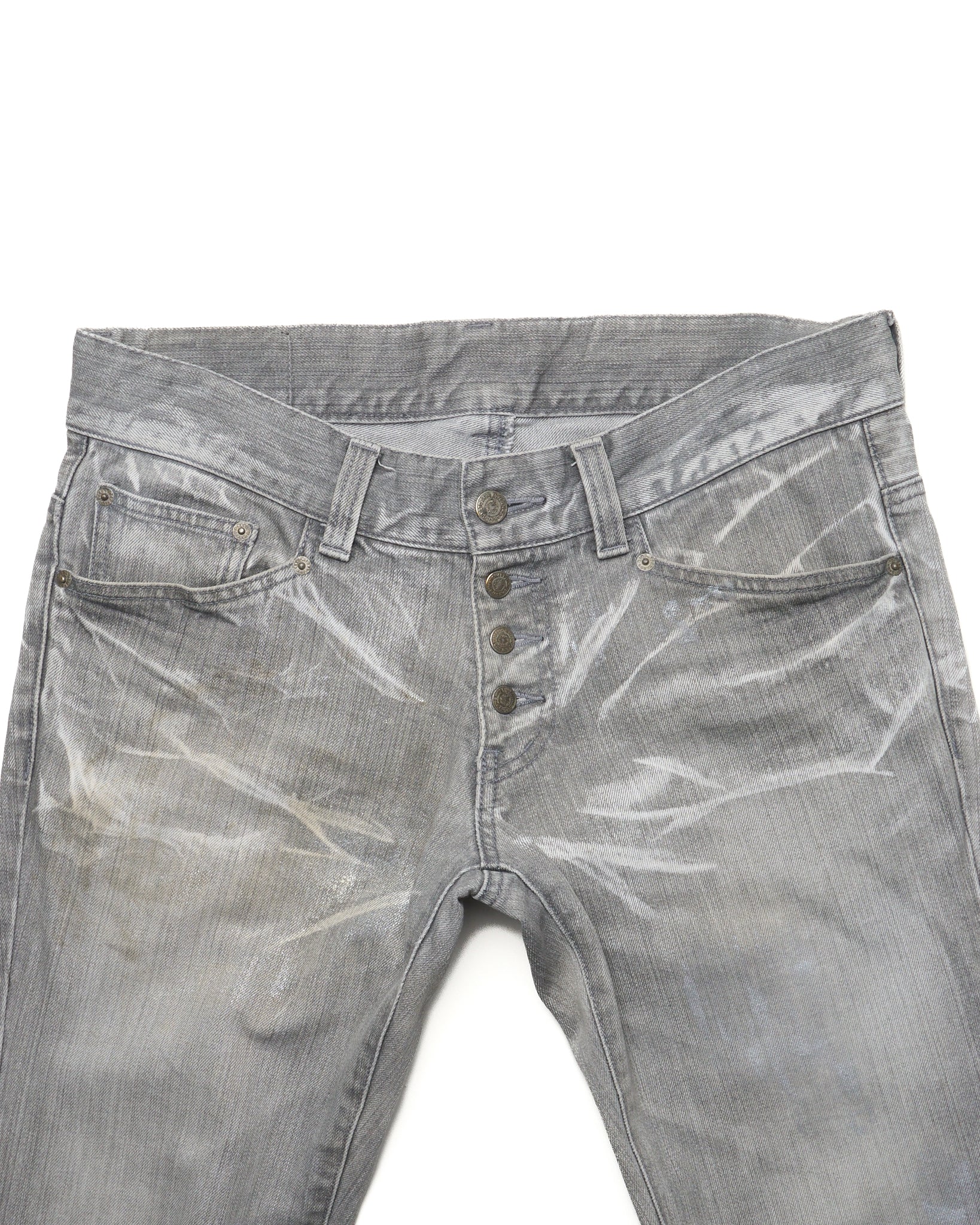 Late 00s Tornado Mart Whisker-Fade Flared Jeans