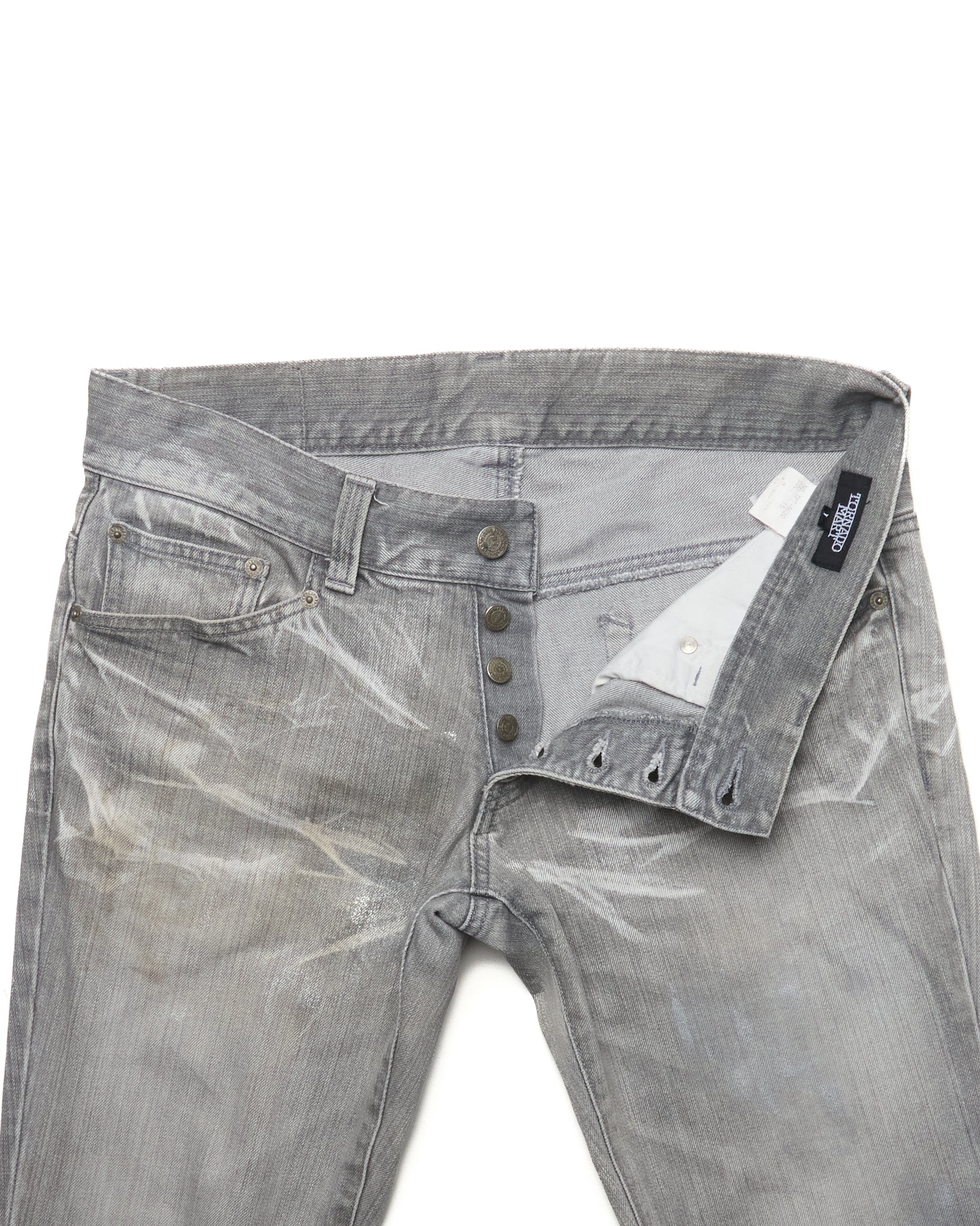 Late 00s Tornado Mart Whisker-Fade Flared Jeans