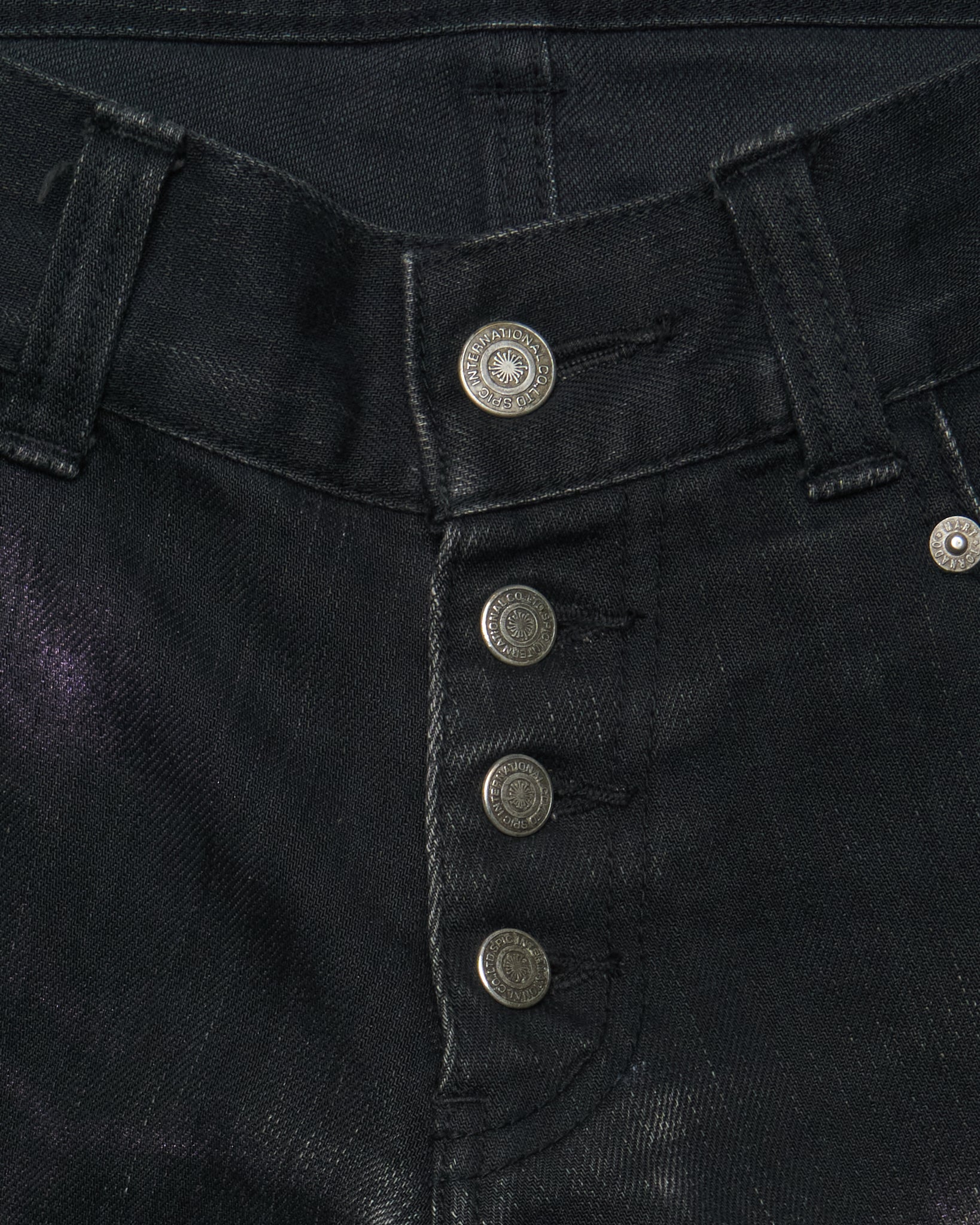 Late 00s Tornado Mart Fluorescent Paint Flared Jeans