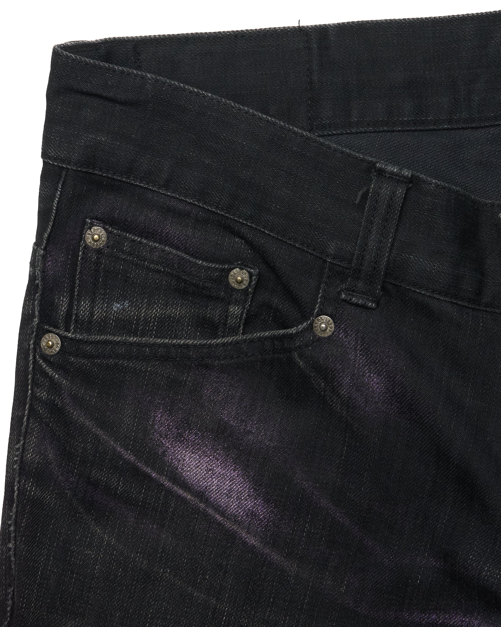 Late 00s Tornado Mart Fluorescent Paint Flared Jeans