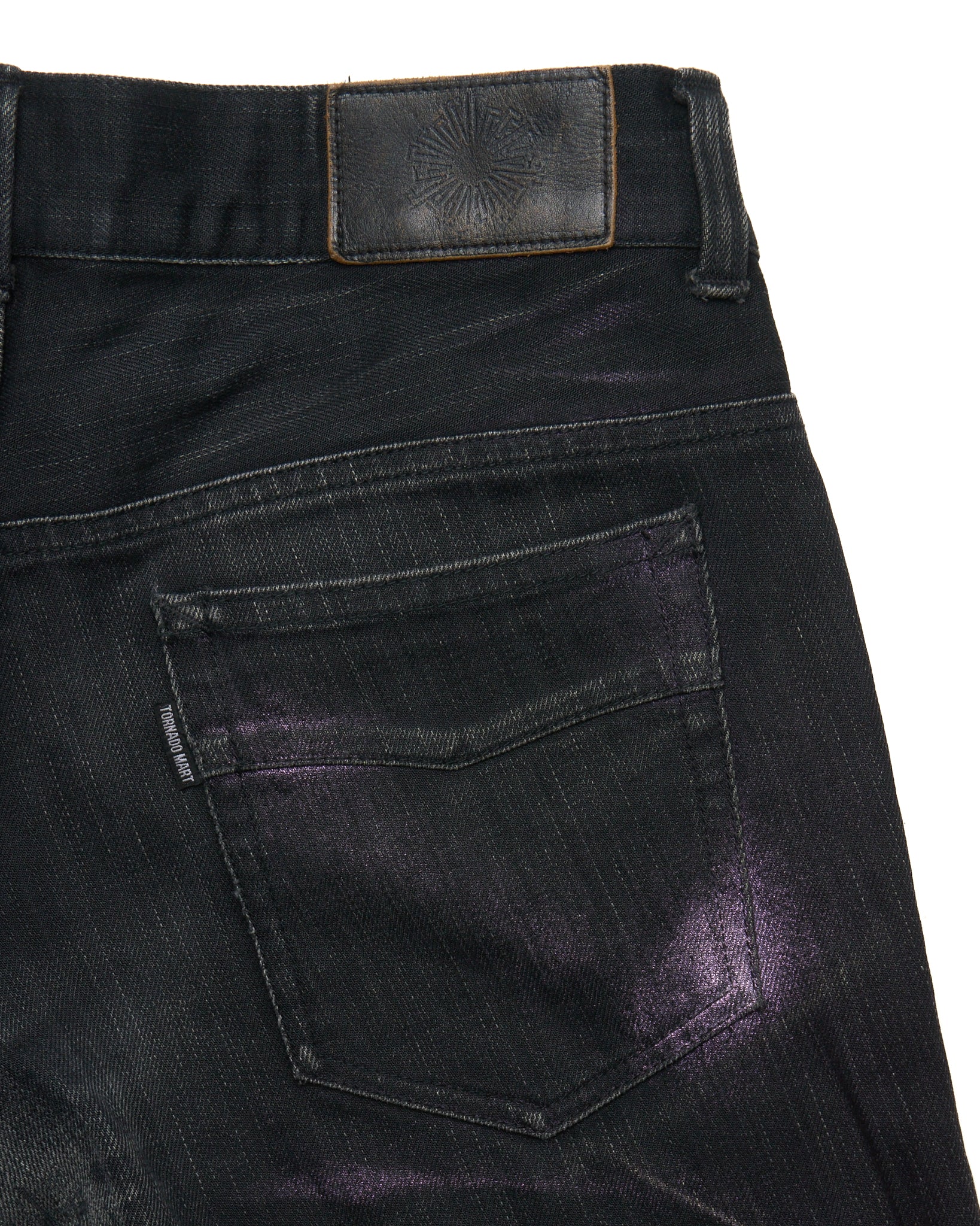 Late 00s Tornado Mart Fluorescent Paint Flared Jeans