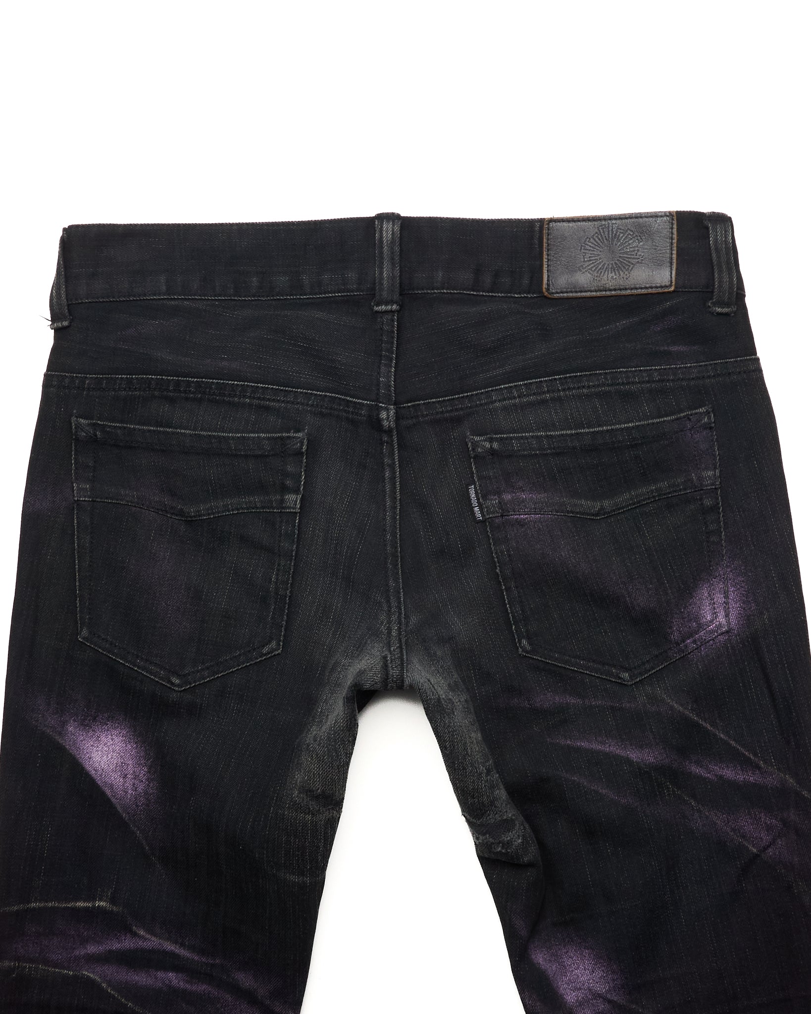 Late 00s Tornado Mart Fluorescent Paint Flared Jeans