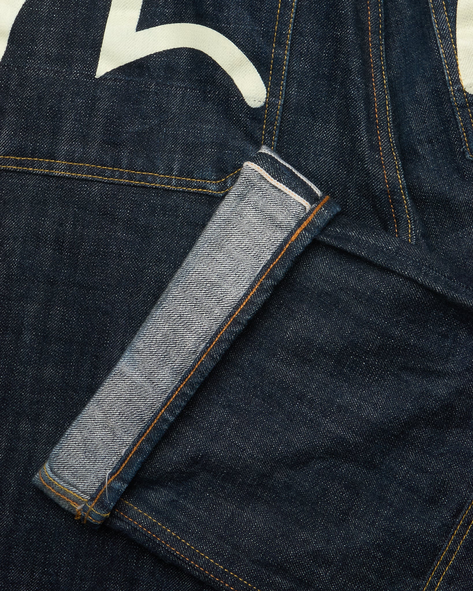 Mid 00s Evisu Double-Knee Selvedge Seagull Print Denim