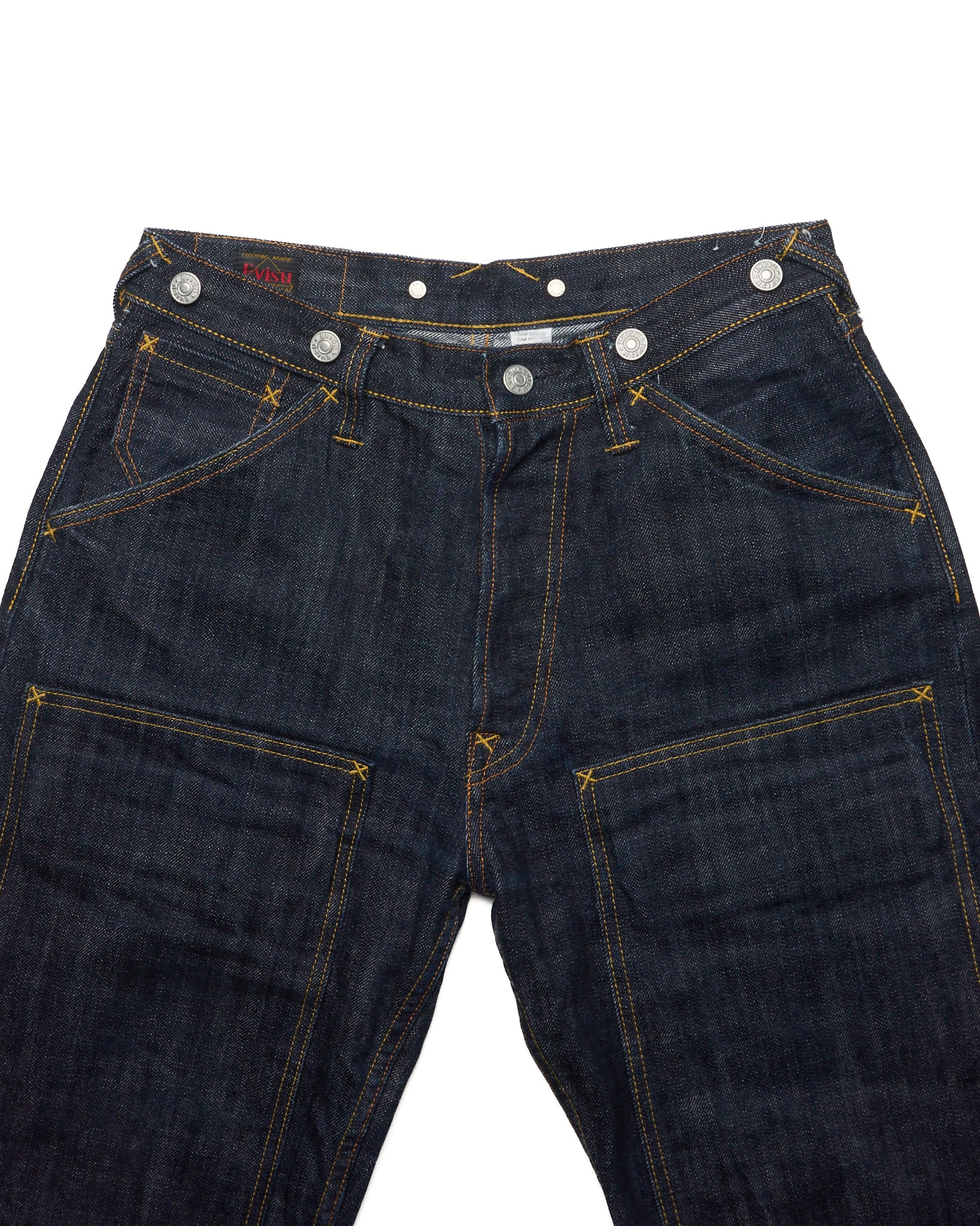 Mid 00s Evisu Double-Knee Selvedge Seagull Print Denim