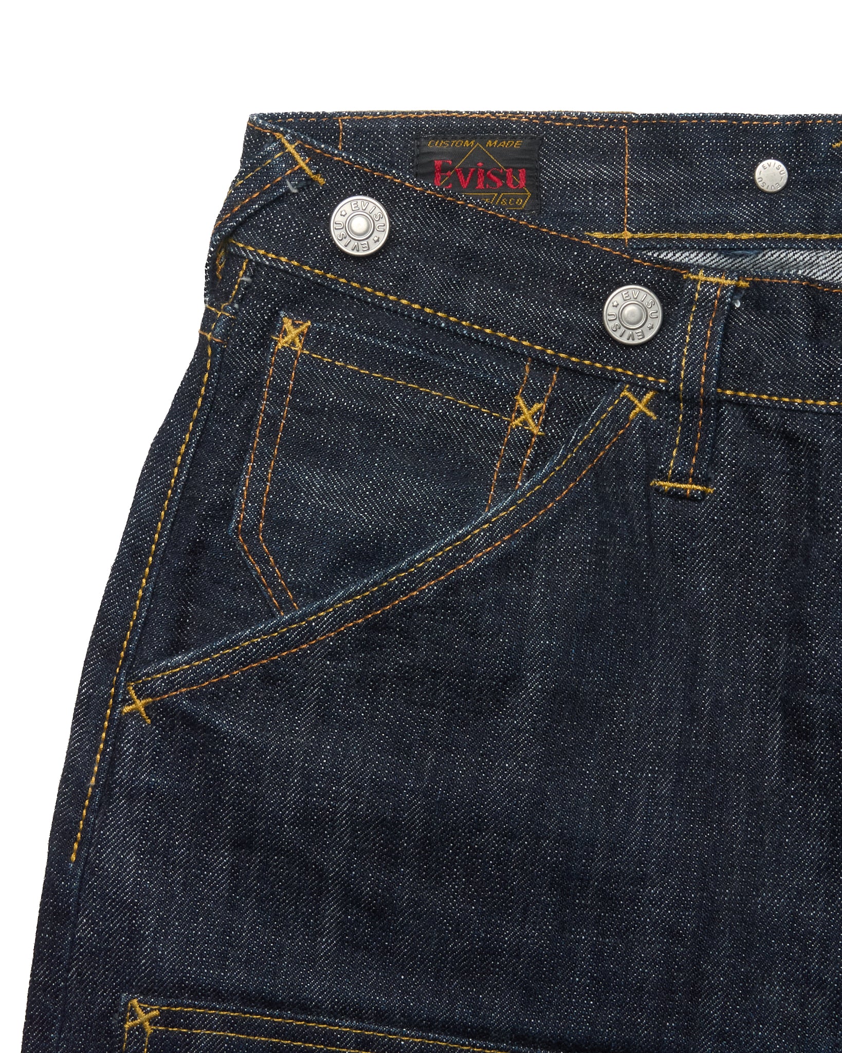 Mid 00s Evisu Double-Knee Selvedge Seagull Print Denim