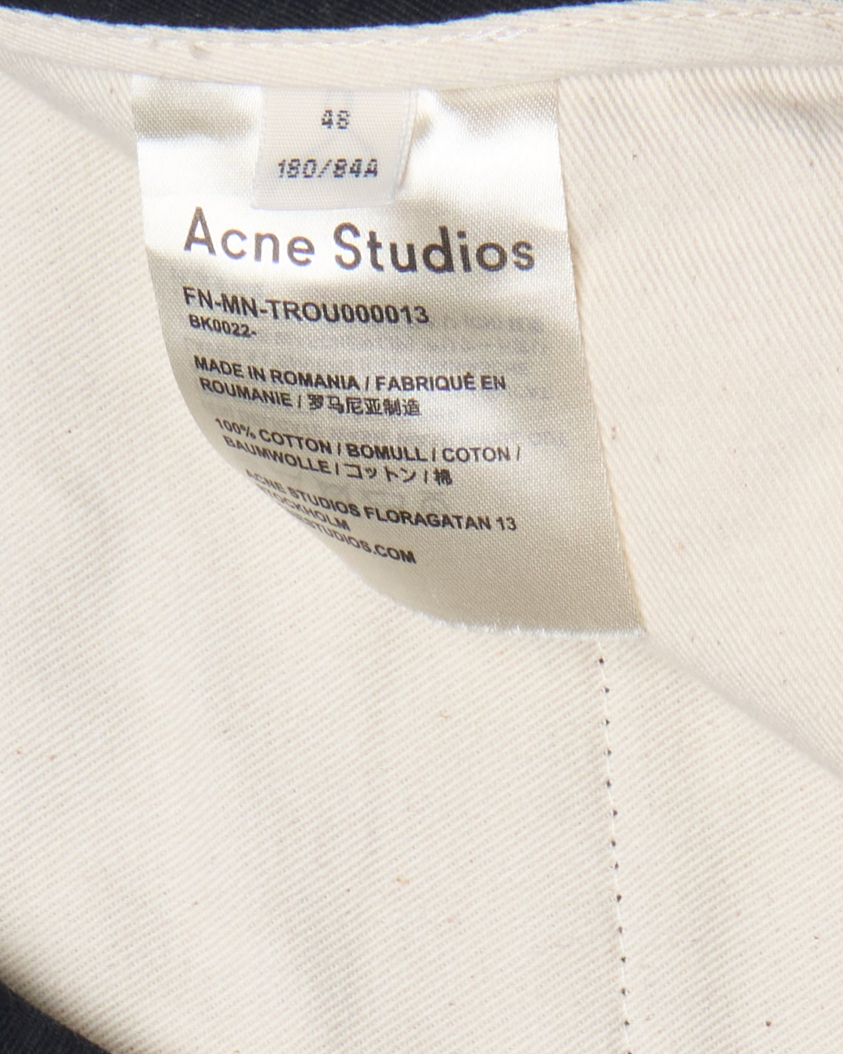 Acne Studios Contrast Stitch Dart Pant