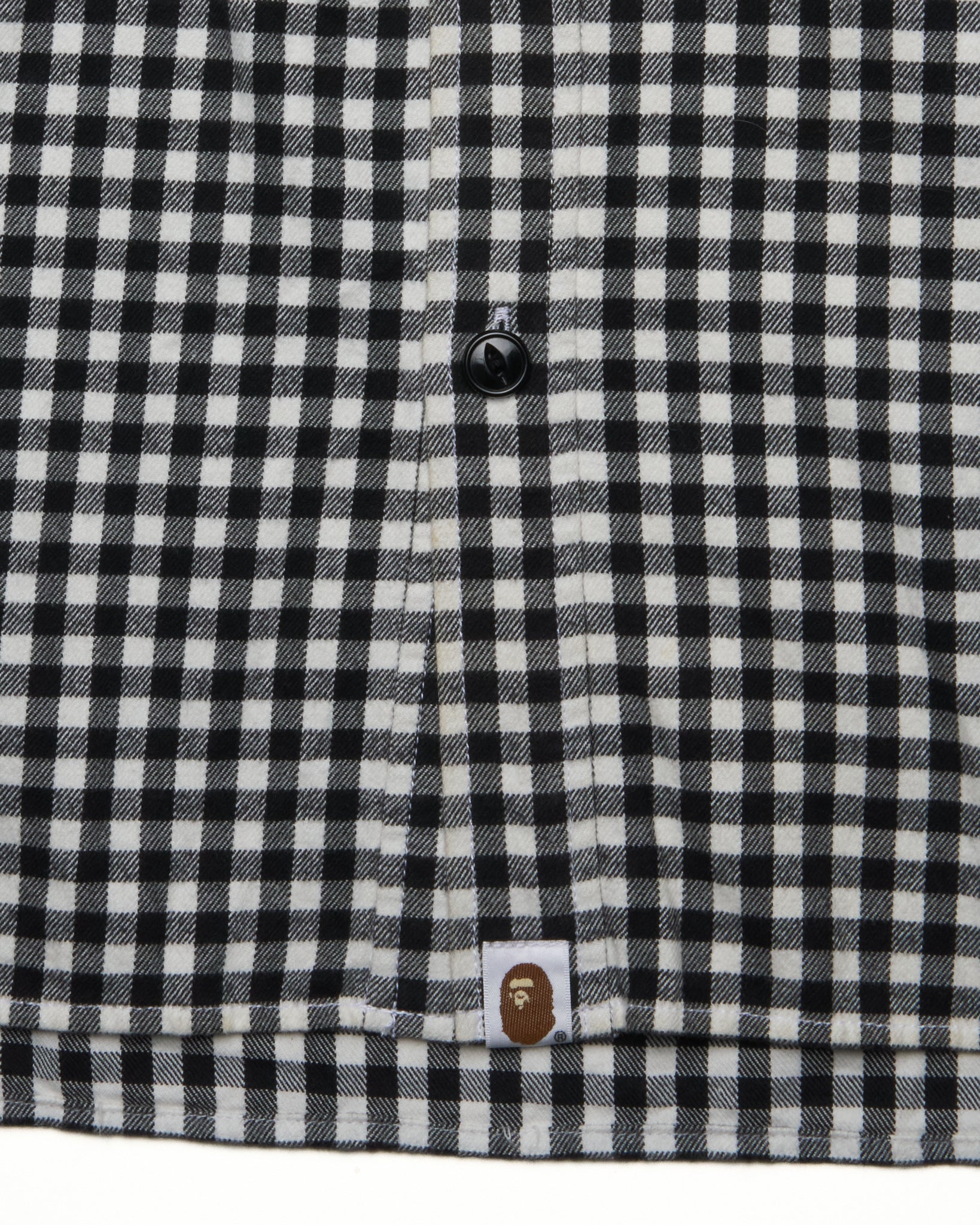 2014 BAPE Plaid Shark Button-Up Hooded Shirt