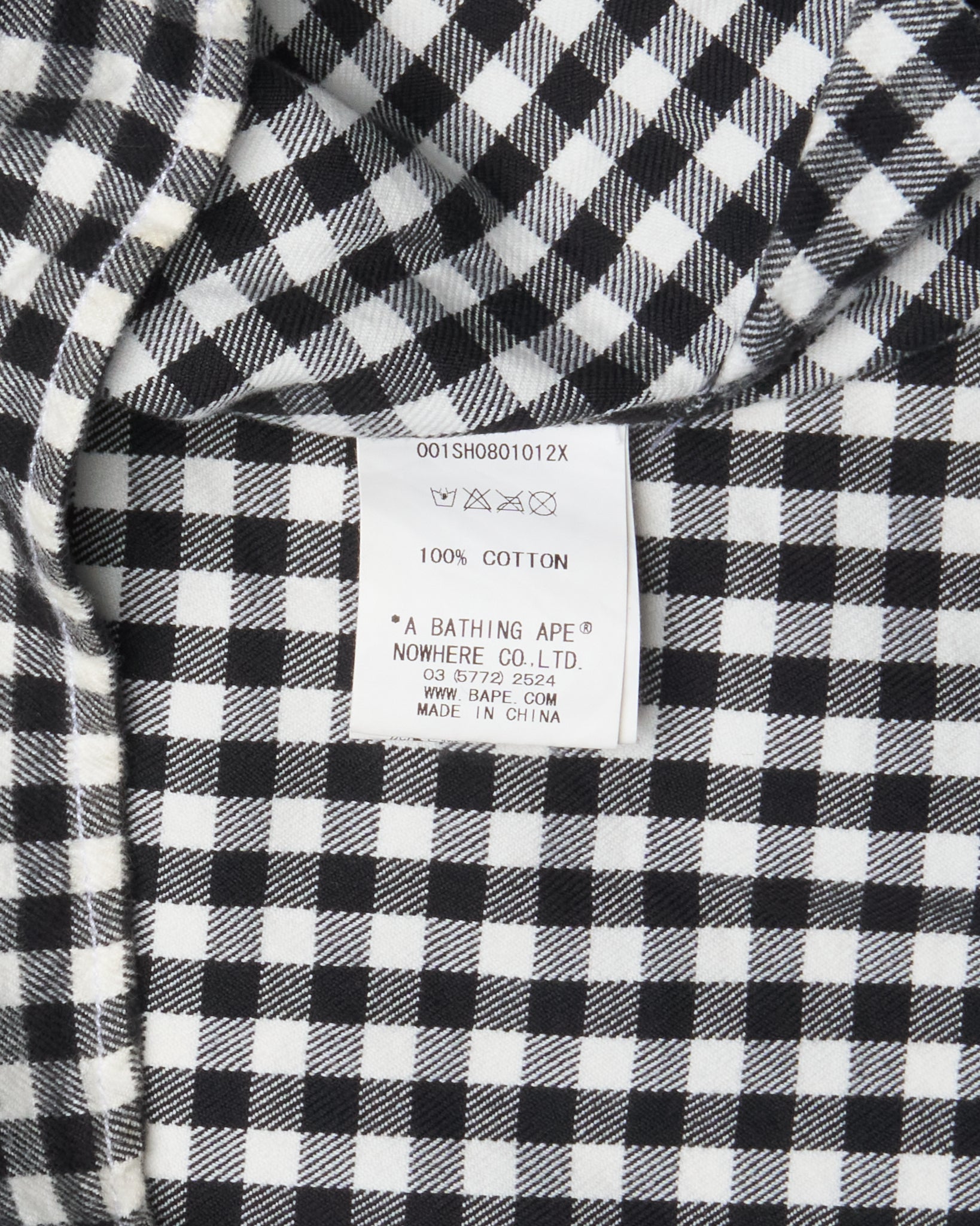 2014 BAPE Plaid Shark Button-Up Hooded Shirt
