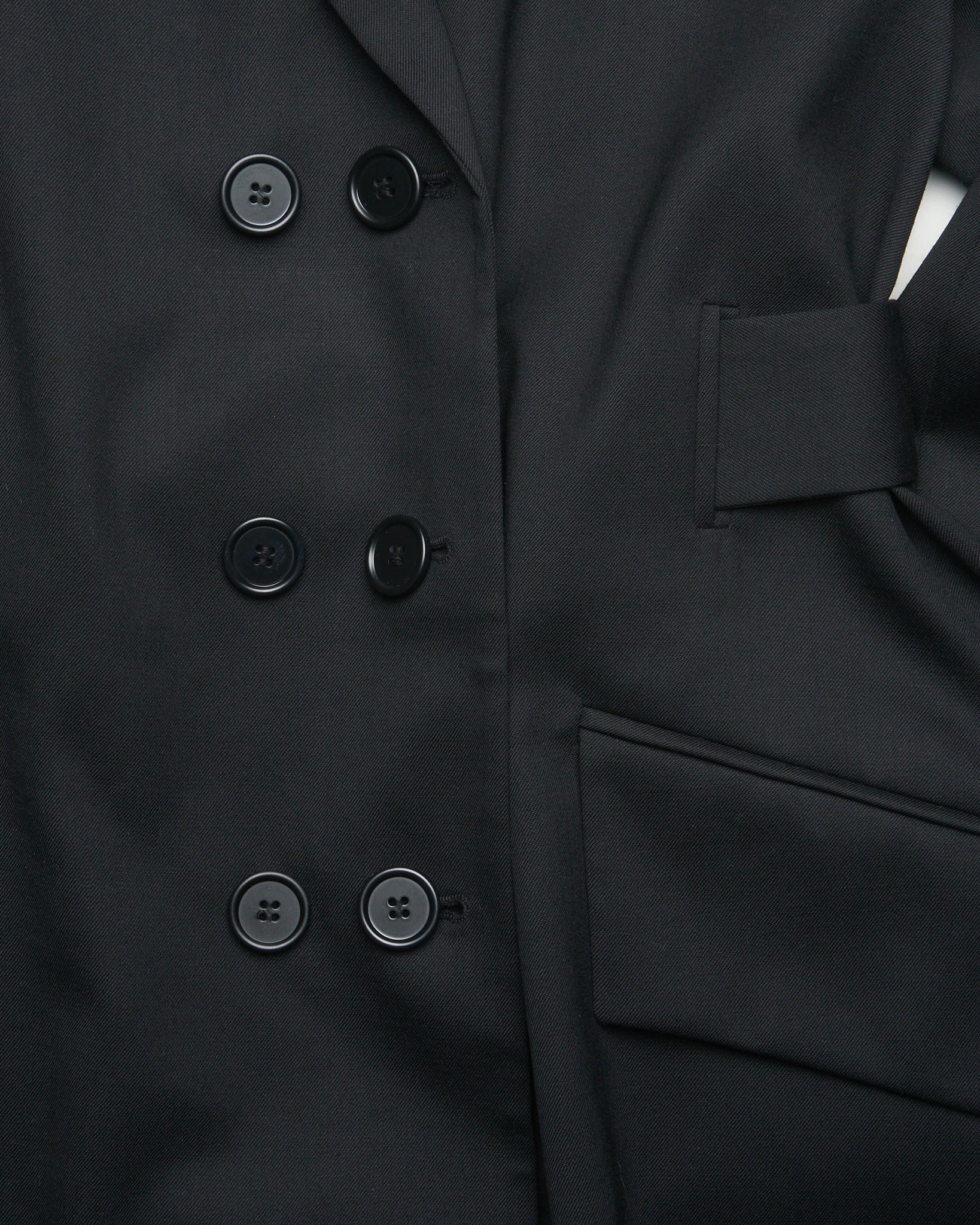 Simone Rocha Double Breasted Black Bows Belted Blazer