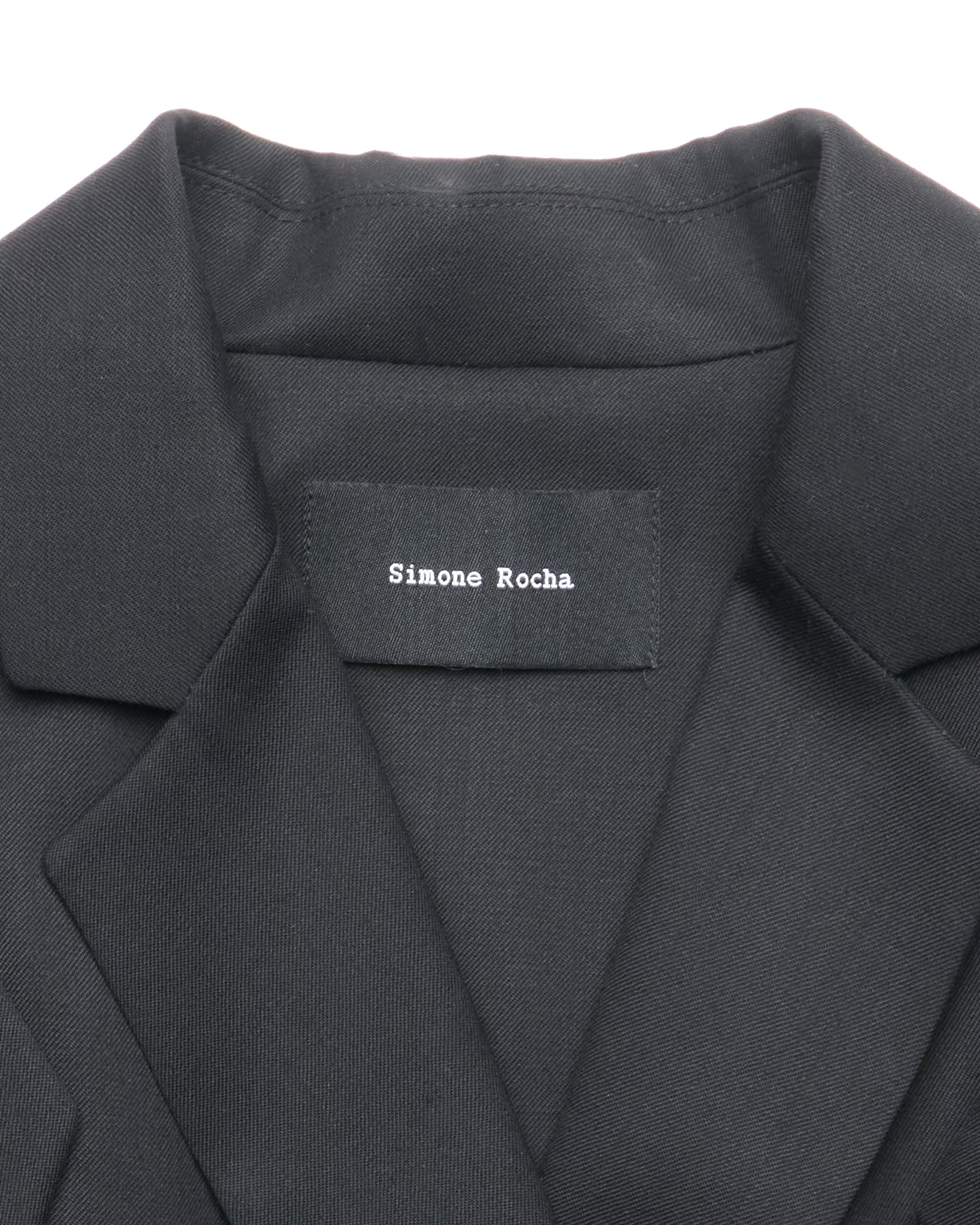 Simone Rocha Double Breasted Black Bows Belted Blazer