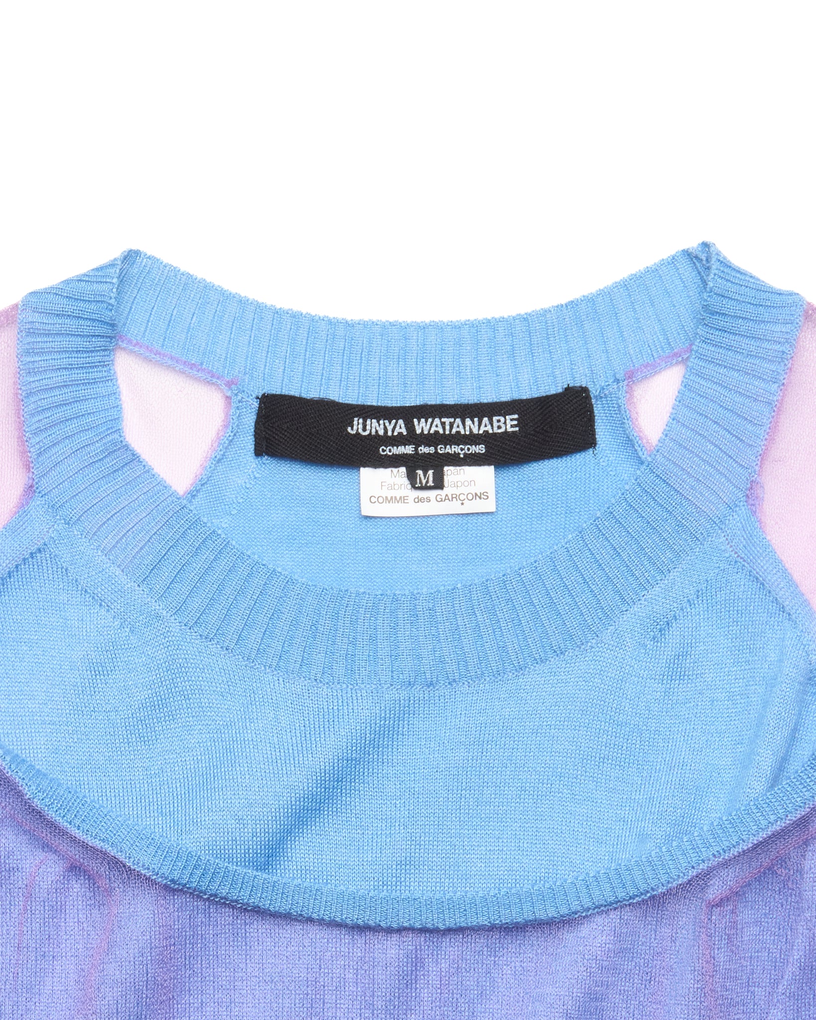 S/S13 Junya Watanabe Mesh-Layered Colourblock Knit