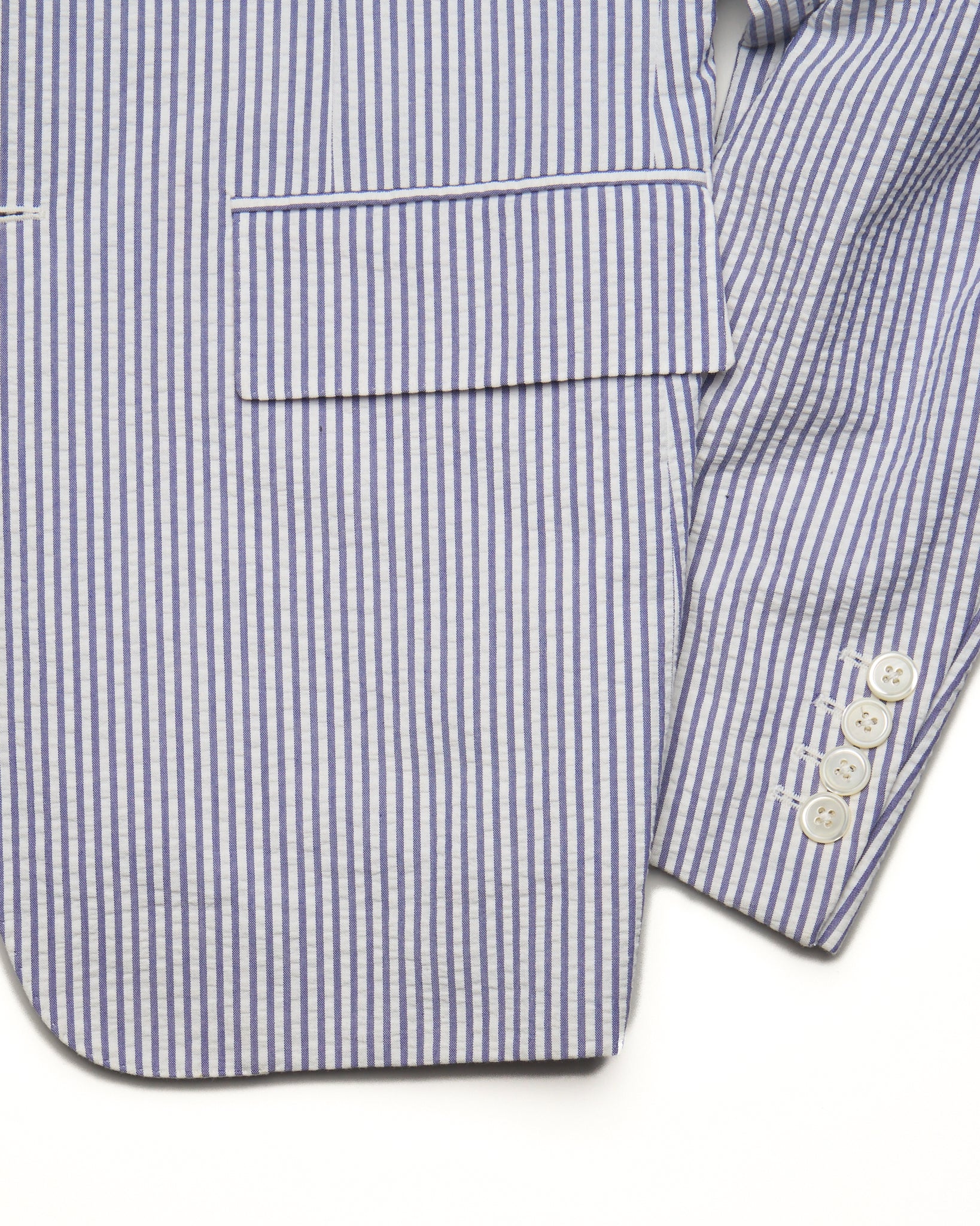 Thom Browne Blue Striped Single Breasted Blazer