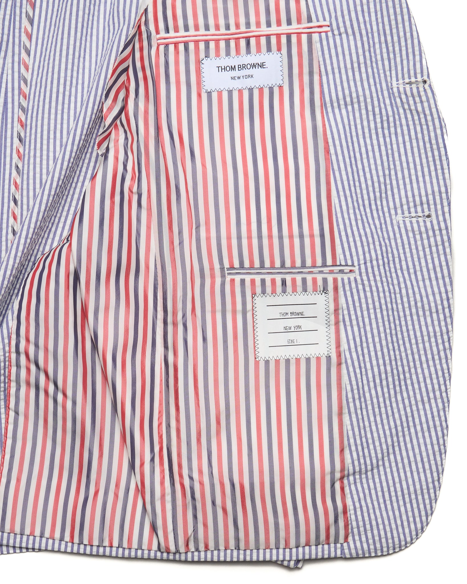 Thom Browne Blue Striped Single Breasted Blazer