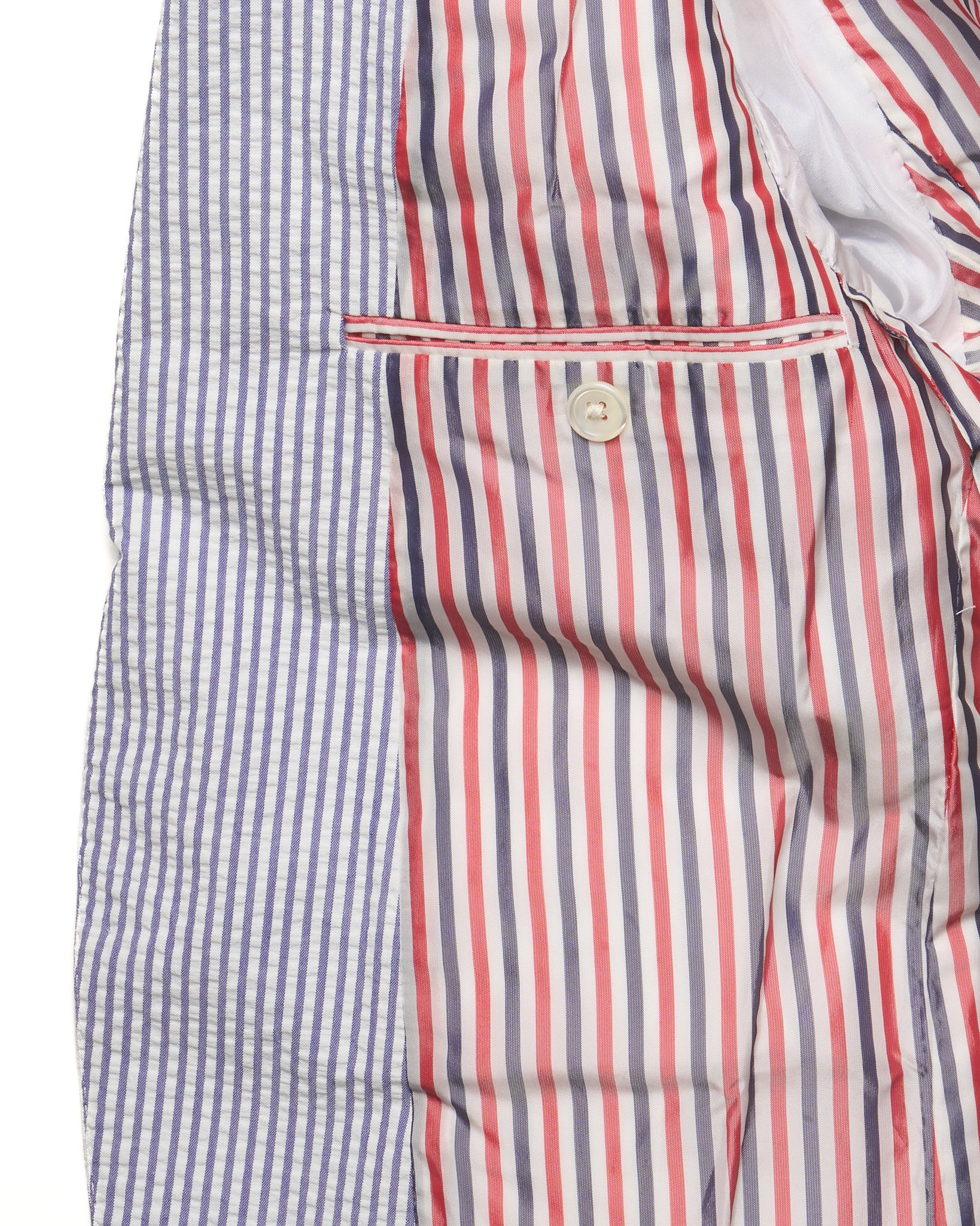 Thom Browne Blue Striped Single Breasted Blazer