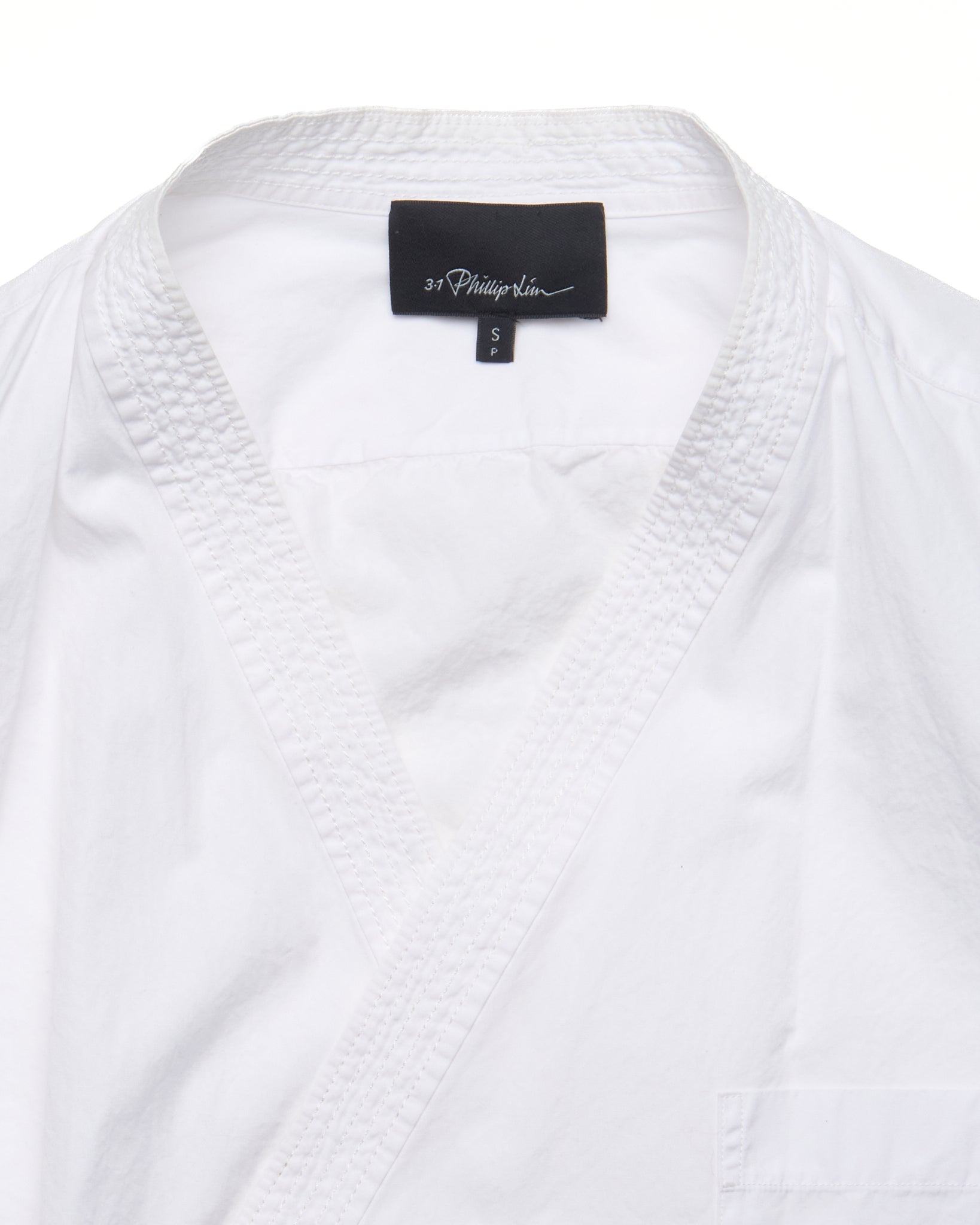 3.1 Philip Lim Long Sleeve White Cotton Kimono Shirt