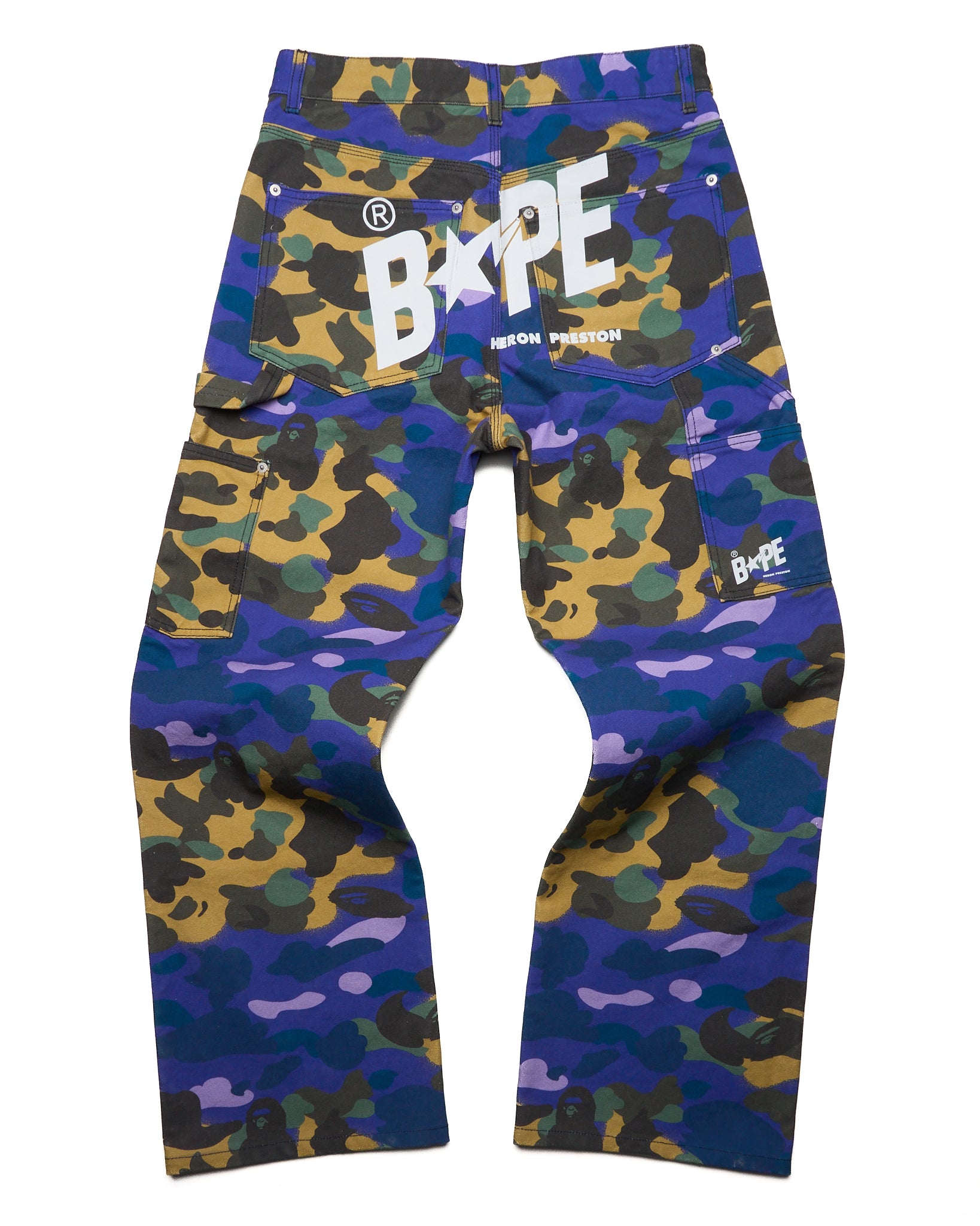 S/S22 BAPE x Heron Preston Mix 1st Camo Duck Purple Painter Pants
