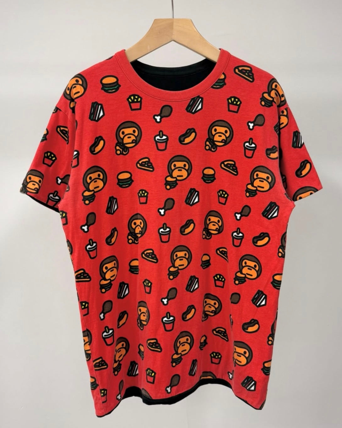 ‘05 BAPE Milo Fast Food Print Reversible Tee