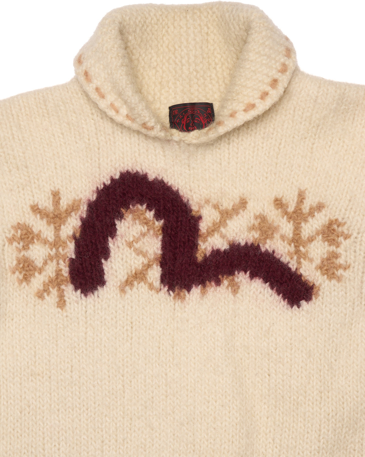 90s EVISU Woolmark Snowflake Seagull Knit Sweater
