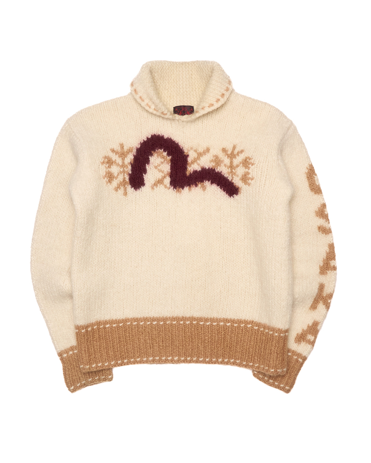 90s EVISU Woolmark Snowflake Seagull Knit Sweater