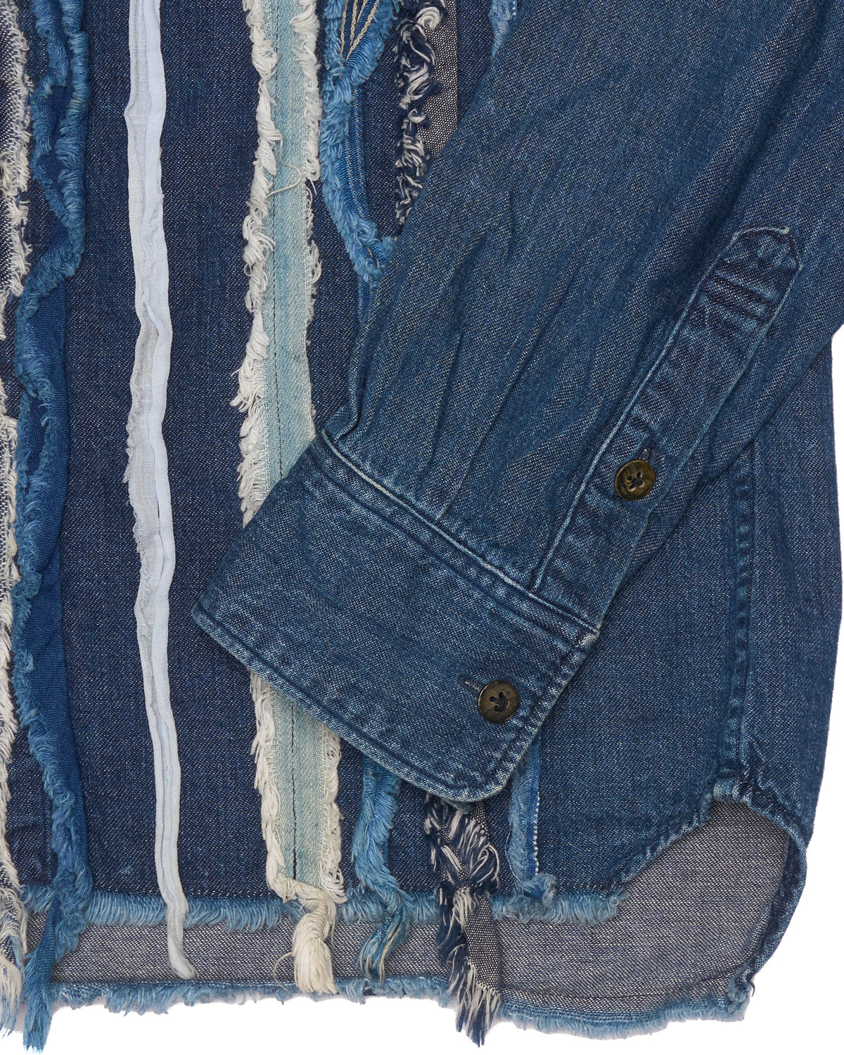 Kapital Distressed Denim Stripe Shirt