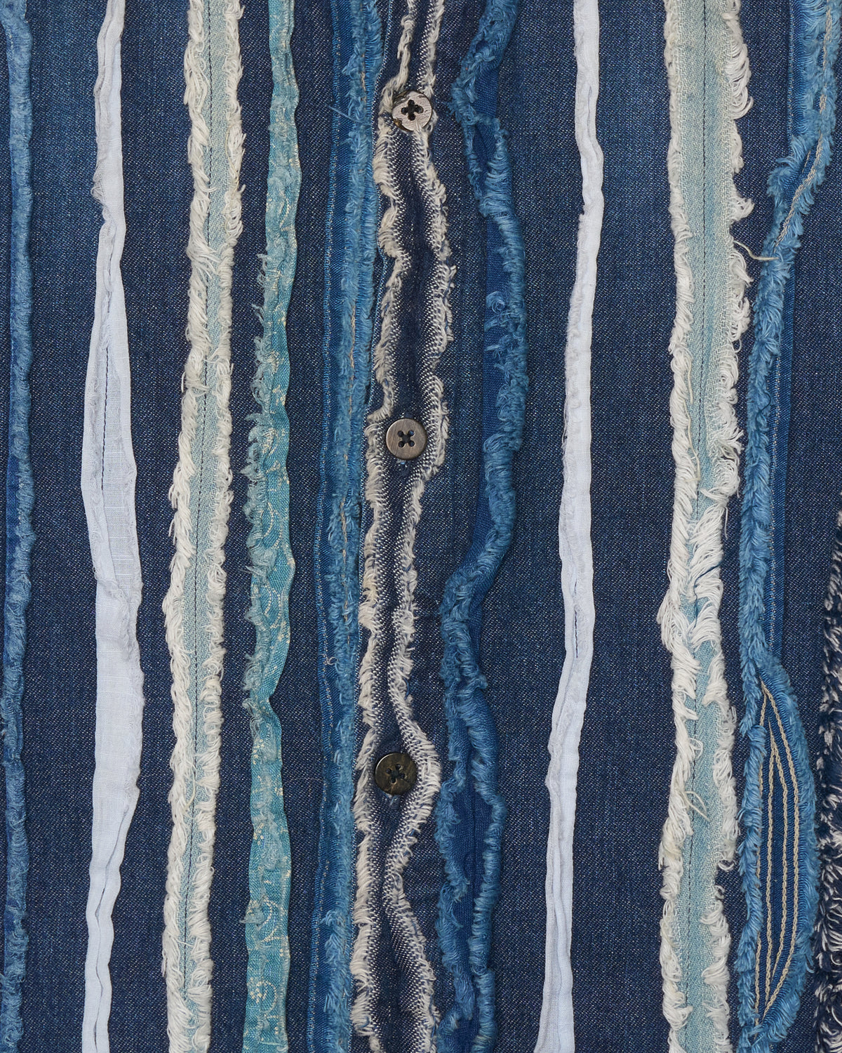 Kapital Distressed Denim Stripe Shirt