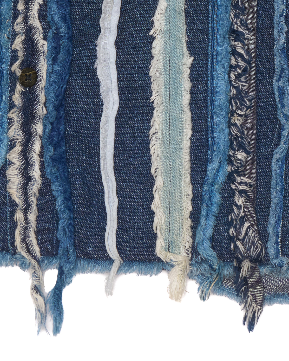 Kapital Distressed Denim Stripe Shirt