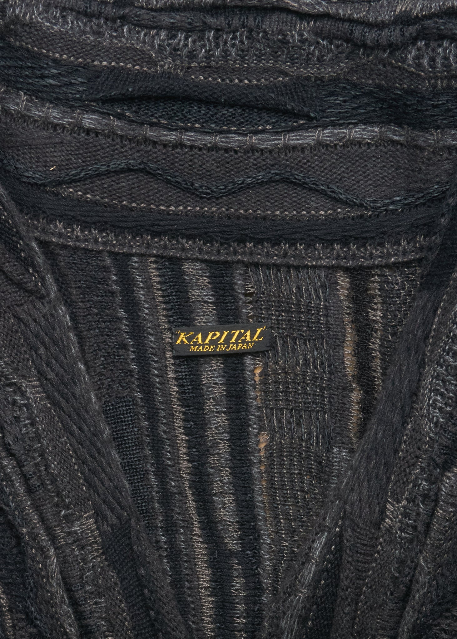 F/W22 Kapital 7G Knit Boro Gaudy Cardigan
