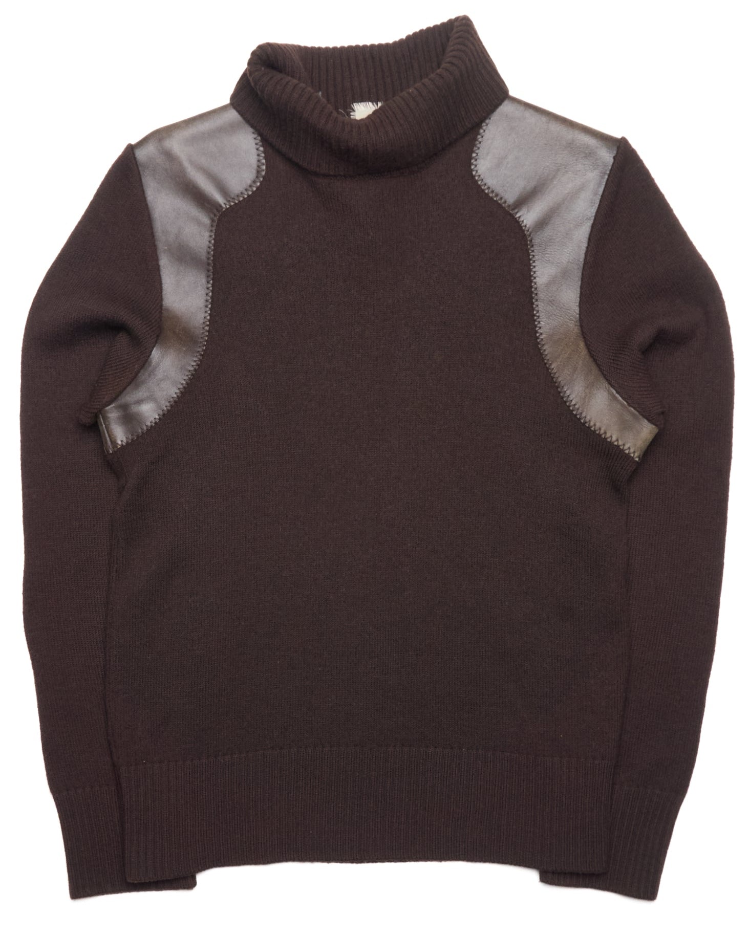 Neil Barrett Leather Patch Knit Turtleneck