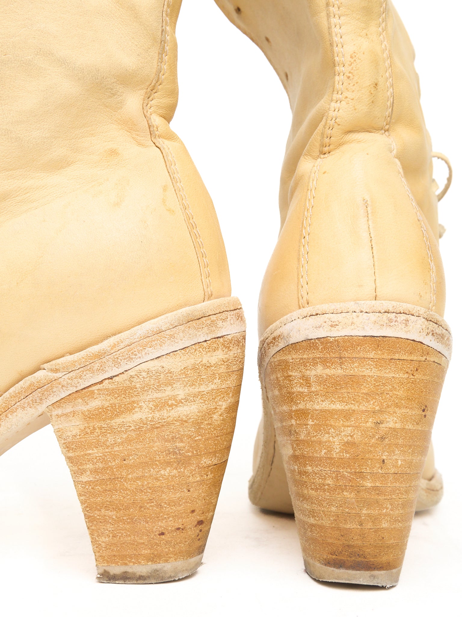 GUIDI ‘3005’ Calf Full Grain Leather Lace-Up Heel Boots