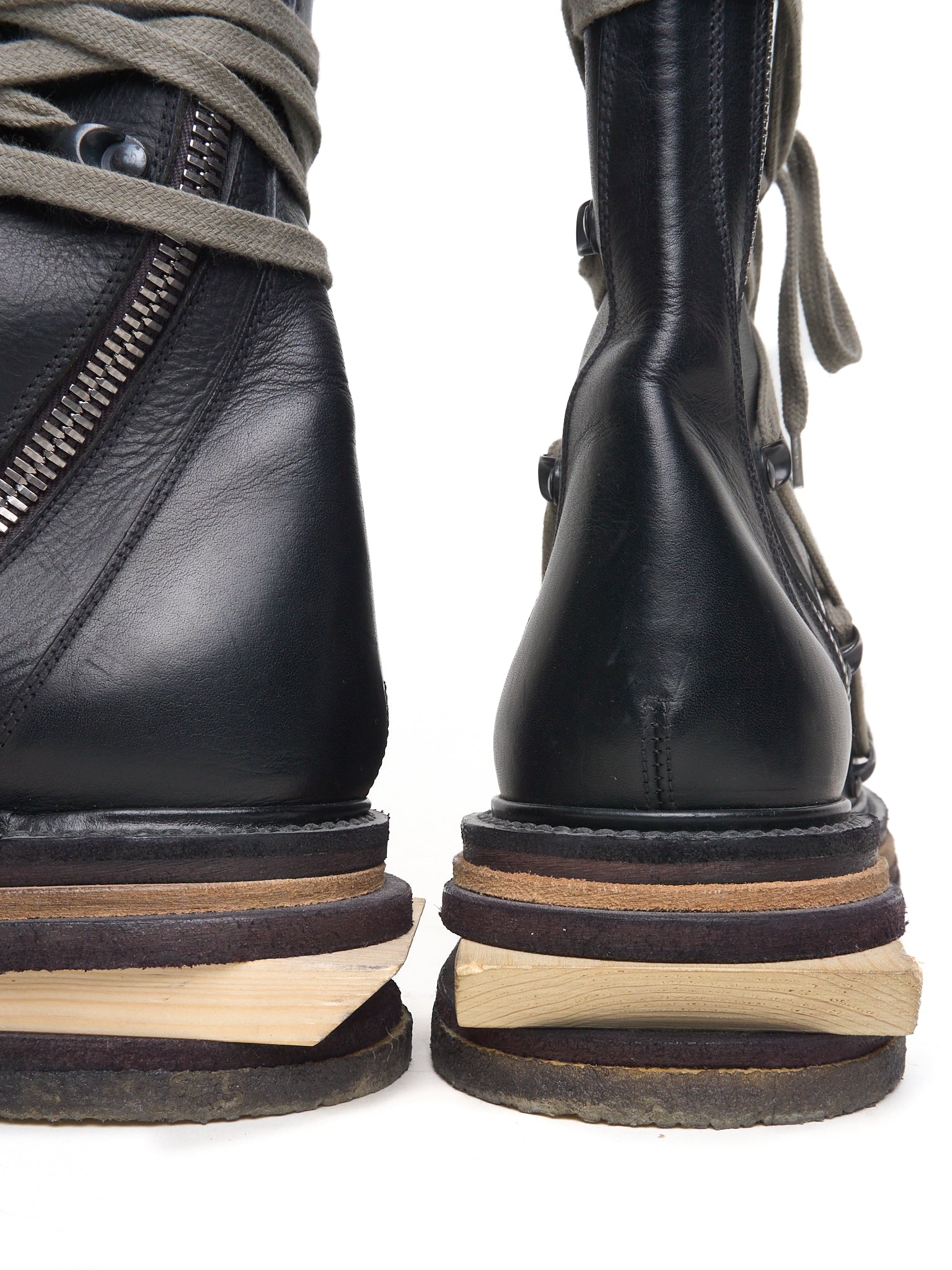 *SAMPLE* A/W17 Rick Owens Lego Platform Sole Pentagram Leather Boots