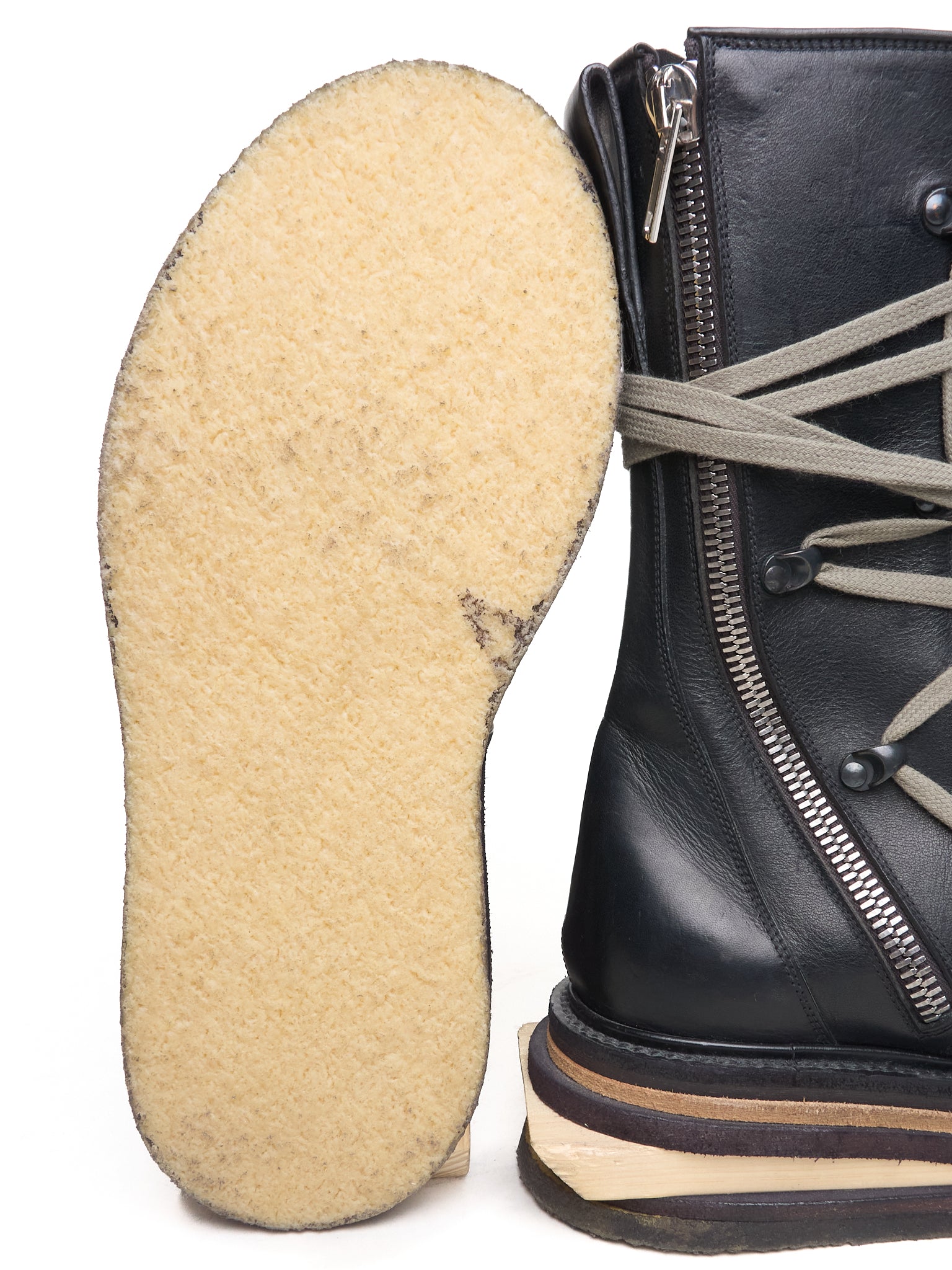 *SAMPLE* A/W17 Rick Owens Lego Platform Sole Pentagram Leather Boots