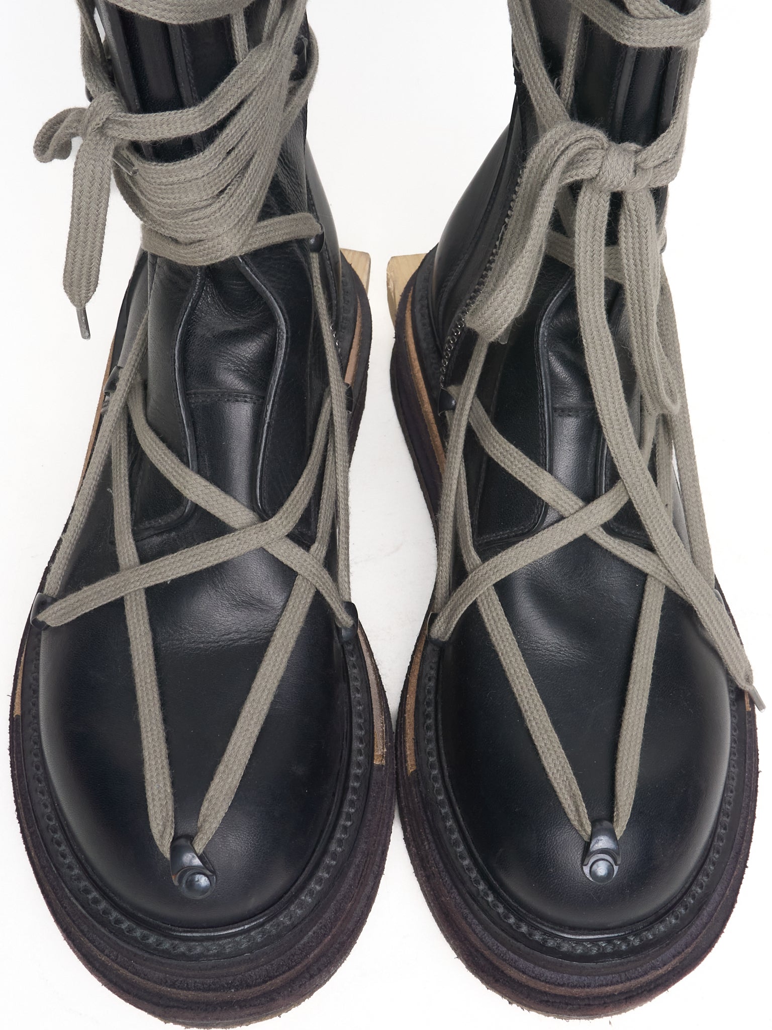 *SAMPLE* A/W17 Rick Owens Lego Platform Sole Pentagram Leather Boots