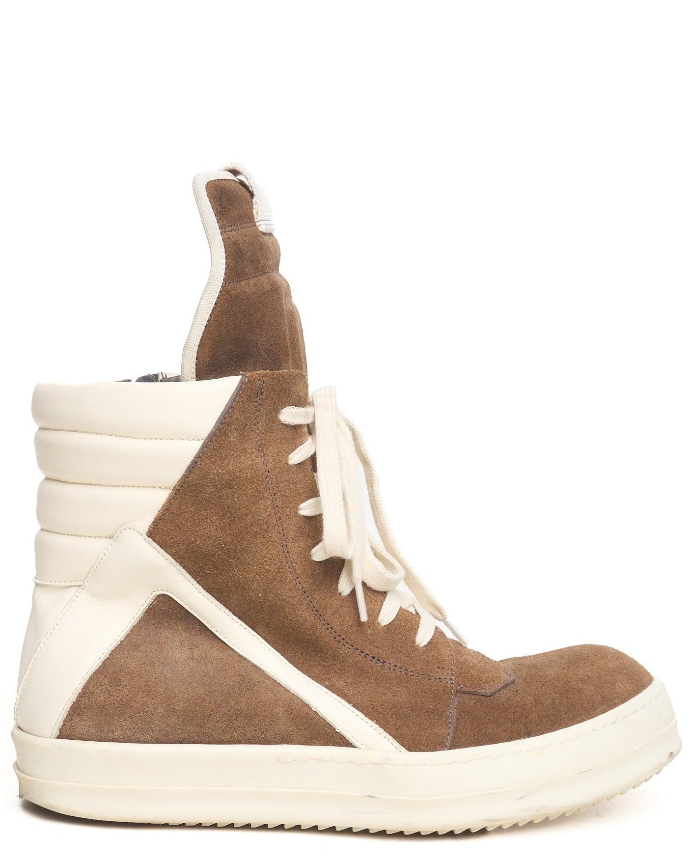 S/S23 Rick Owens 'STROBE' Suede Dust/Milk High Top Geobaskets