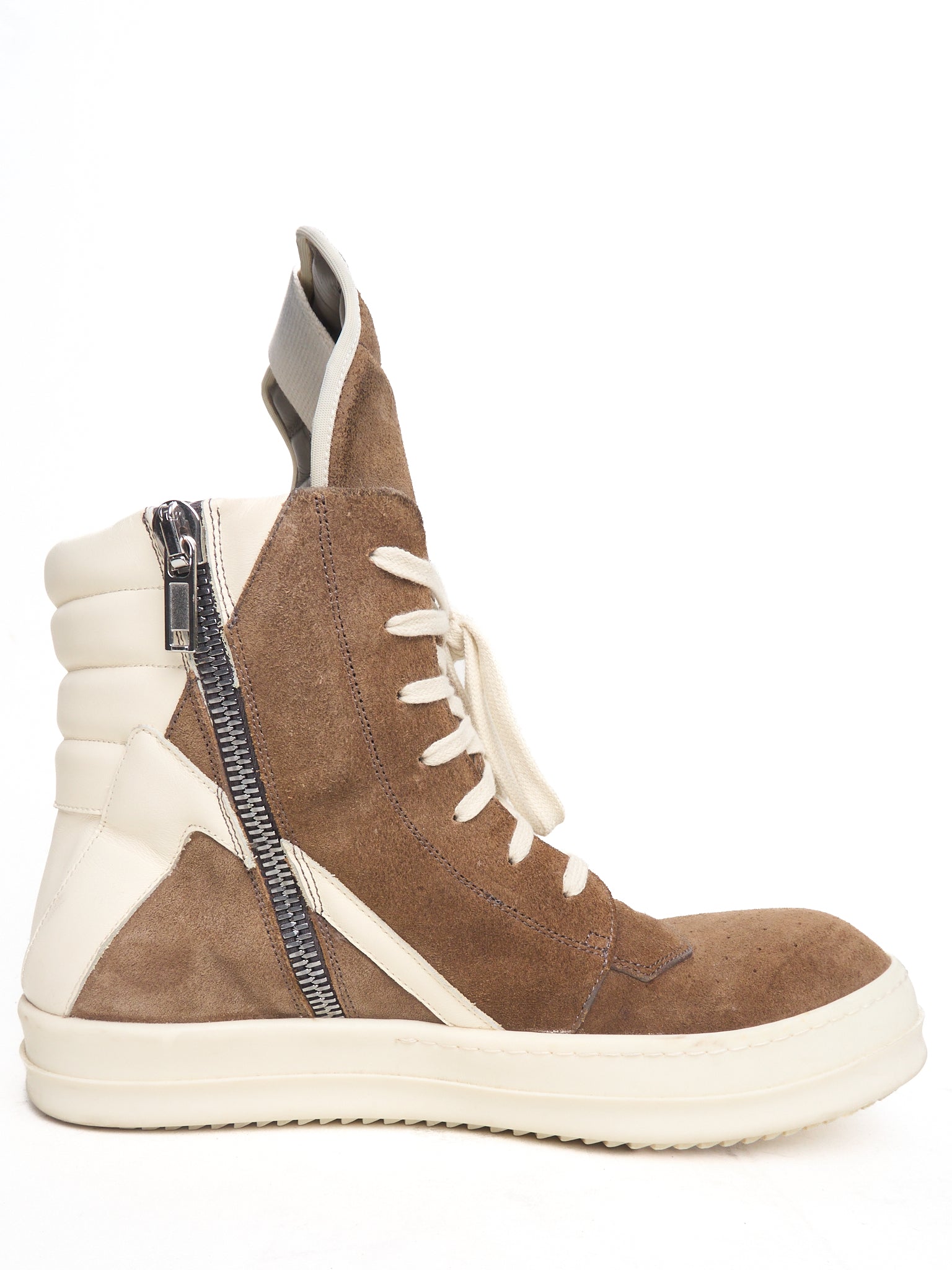 S/S23 Rick Owens 'STROBE' Suede Dust/Milk High Top Geobaskets