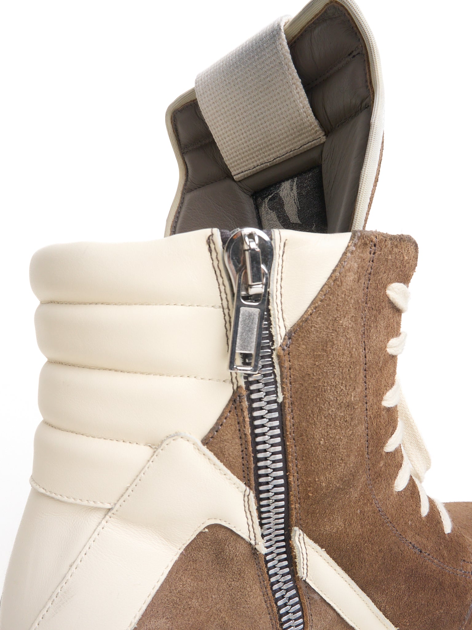 S/S23 Rick Owens 'STROBE' Suede Dust/Milk High Top Geobaskets