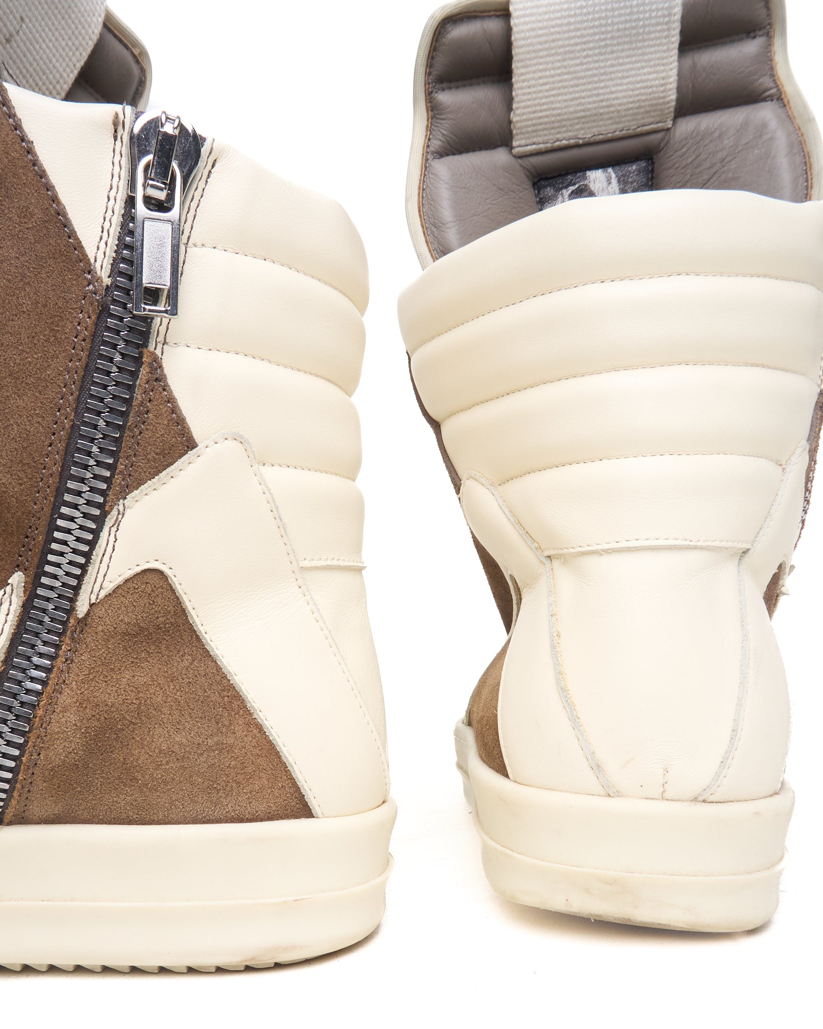 S/S23 Rick Owens 'STROBE' Suede Dust/Milk High Top Geobaskets