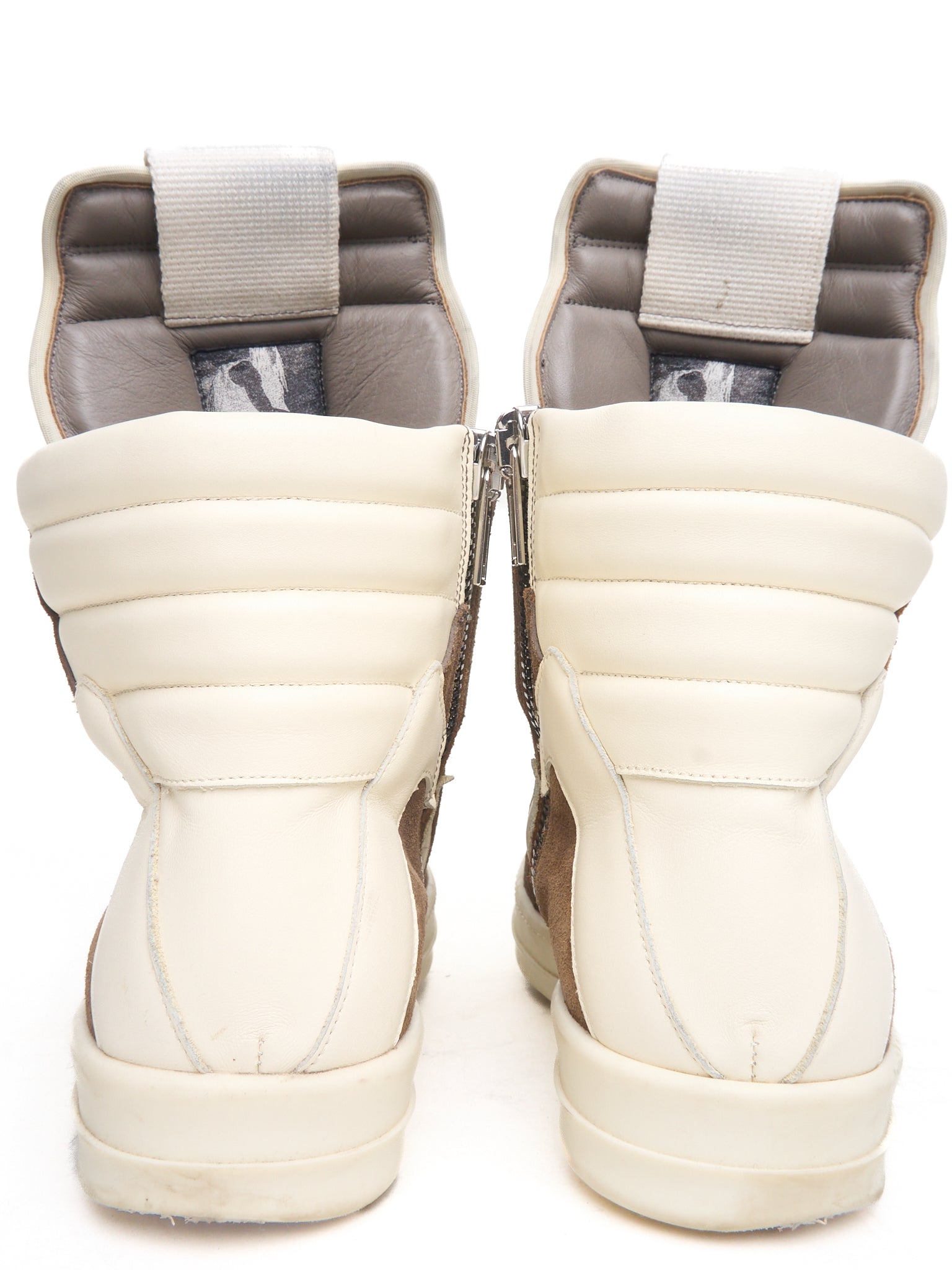S/S23 Rick Owens 'STROBE' Suede Dust/Milk High Top Geobaskets