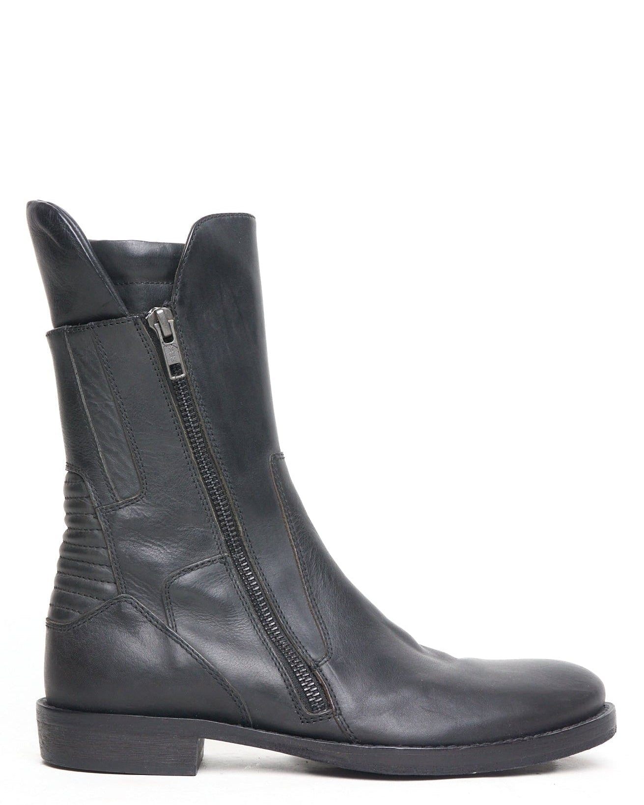 S/S16 Ann Demeulemeester Vitello Olio Nero Biker Boots