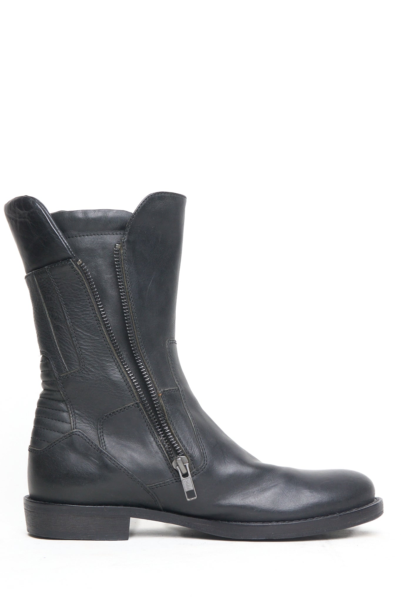 S/S16 Ann Demeulemeester Vitello Olio Nero Biker Boots