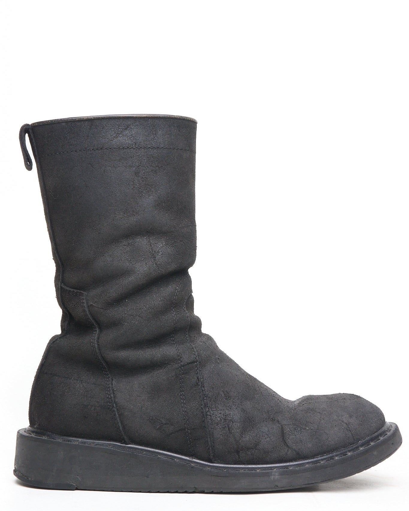 A/W09 Rick Owens "CRUST" Side Zip Reverse Cow Leather Creeper Boots