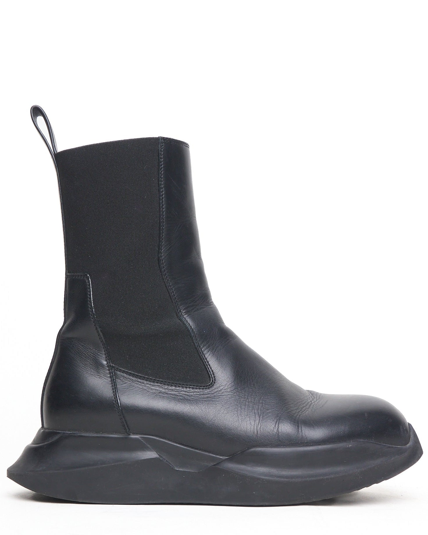 S/S23 Rick Owens "EDFU" Geth Beatle Chelsea Leather Boots