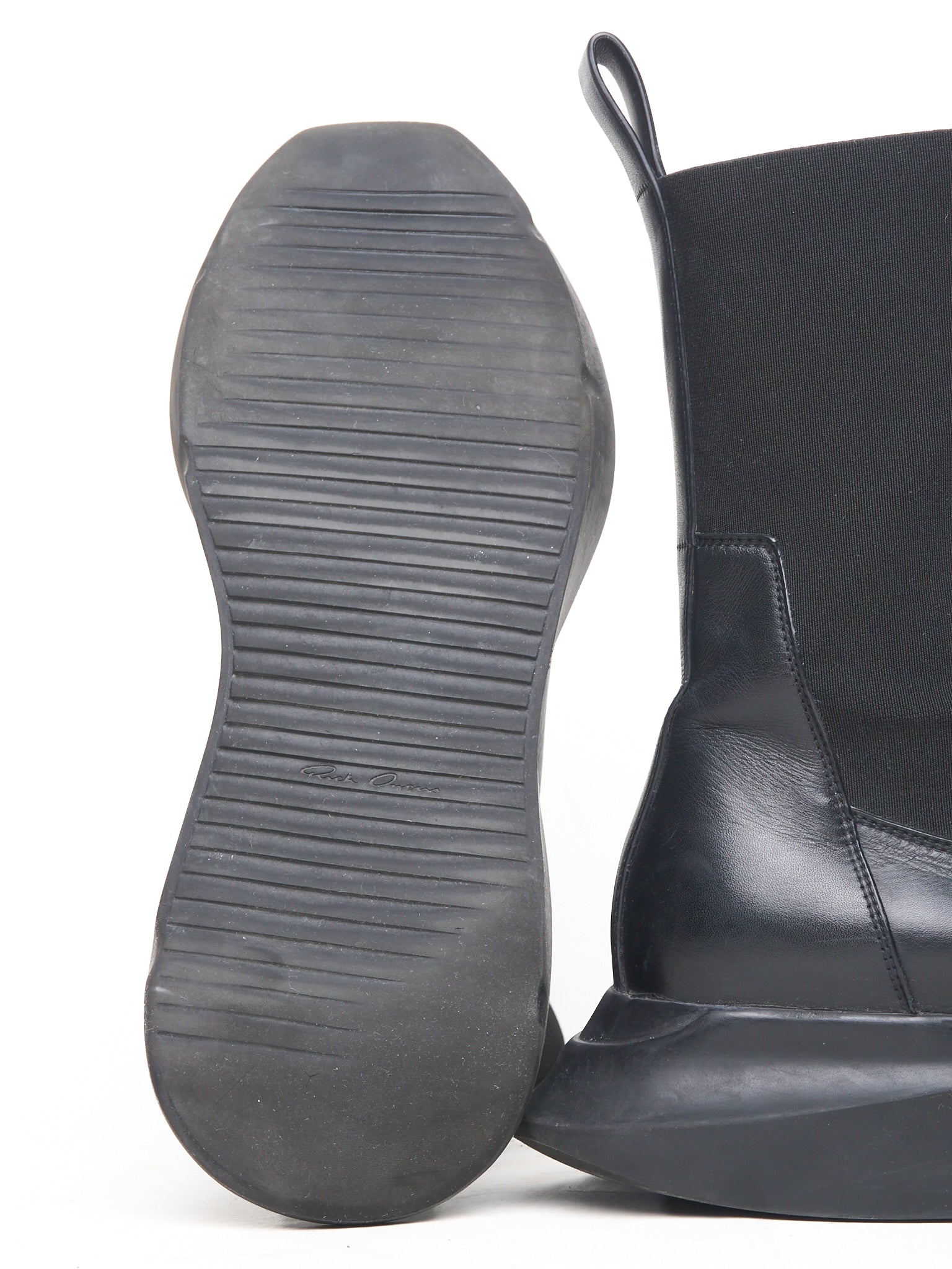 S/S23 Rick Owens "EDFU" Geth Beatle Chelsea Leather Boots