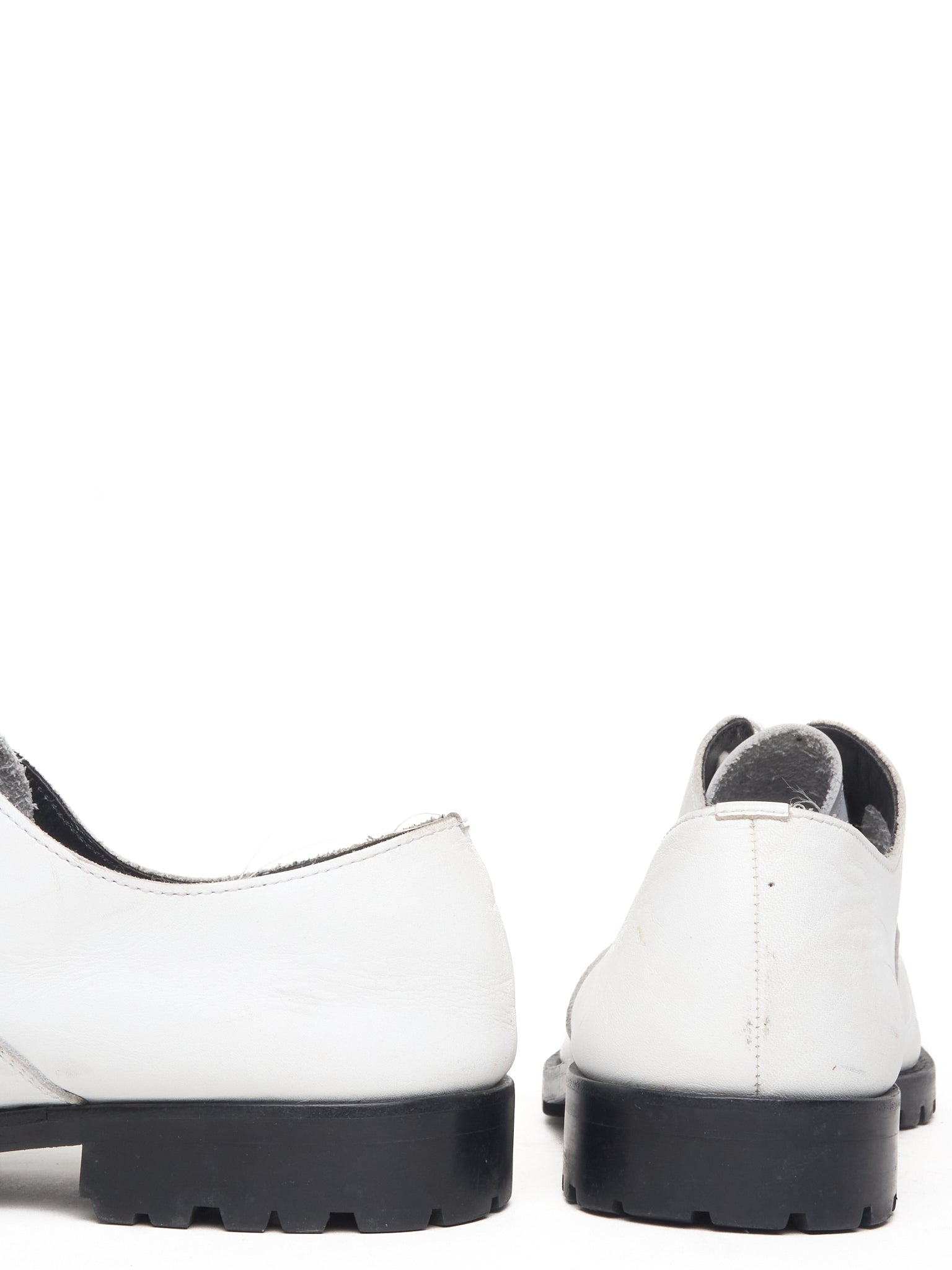 COMME des GARÇONS HOMME PLUS SS11 White Square Toe Leather Derbies