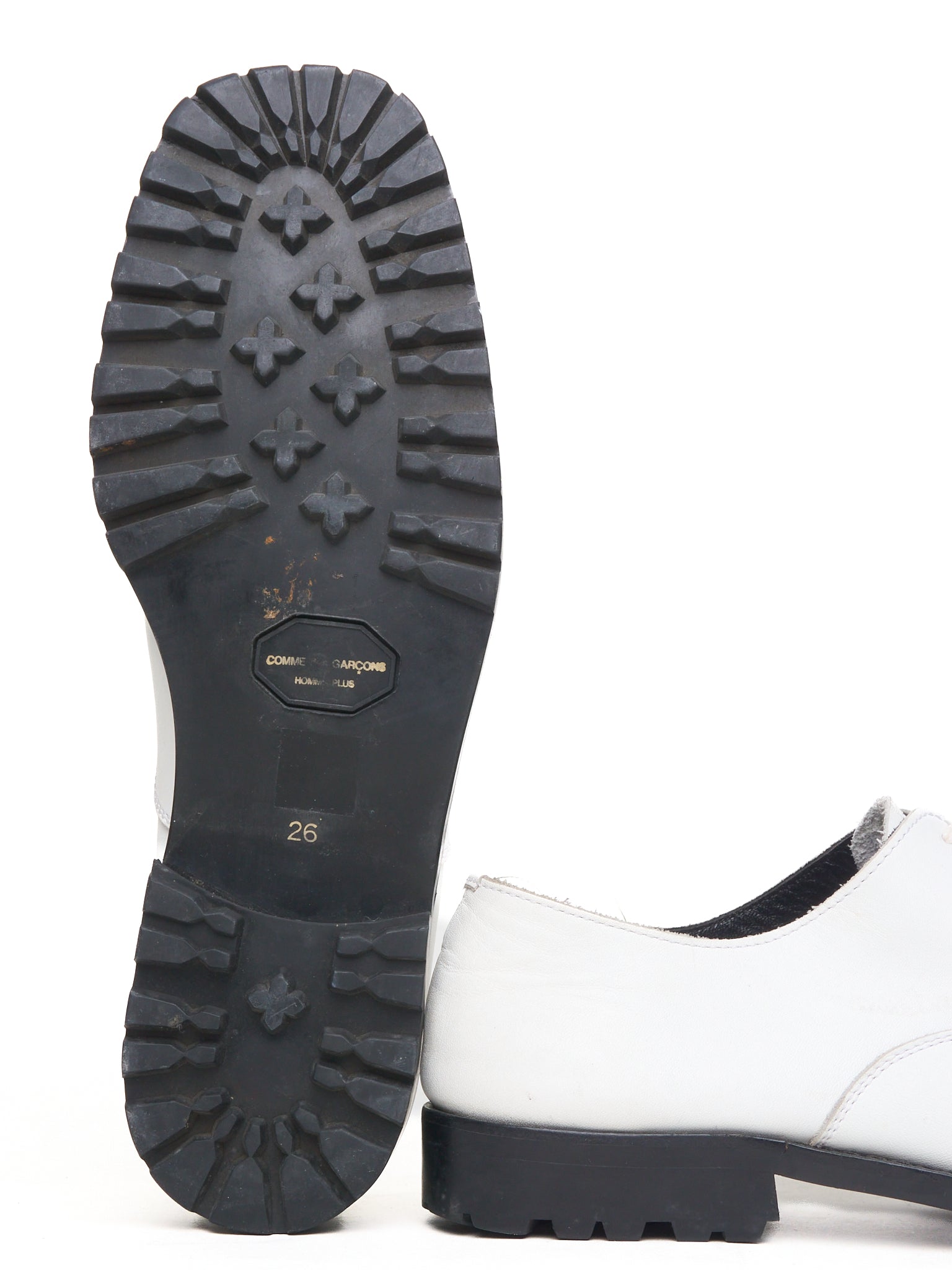 COMME des GARÇONS HOMME PLUS SS11 White Square Toe Leather Derbies