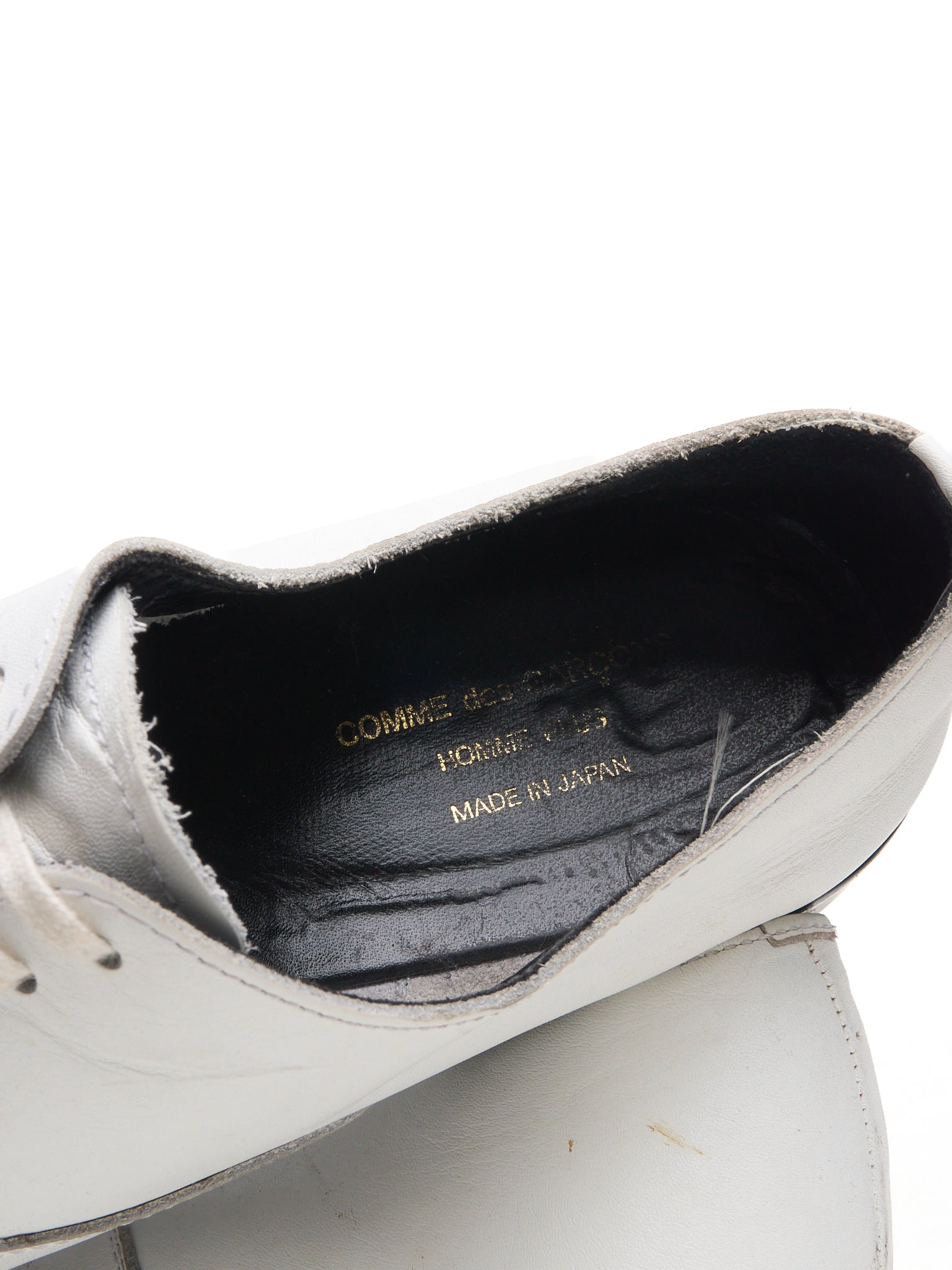 COMME des GARÇONS HOMME PLUS SS11 White Square Toe Leather Derbies