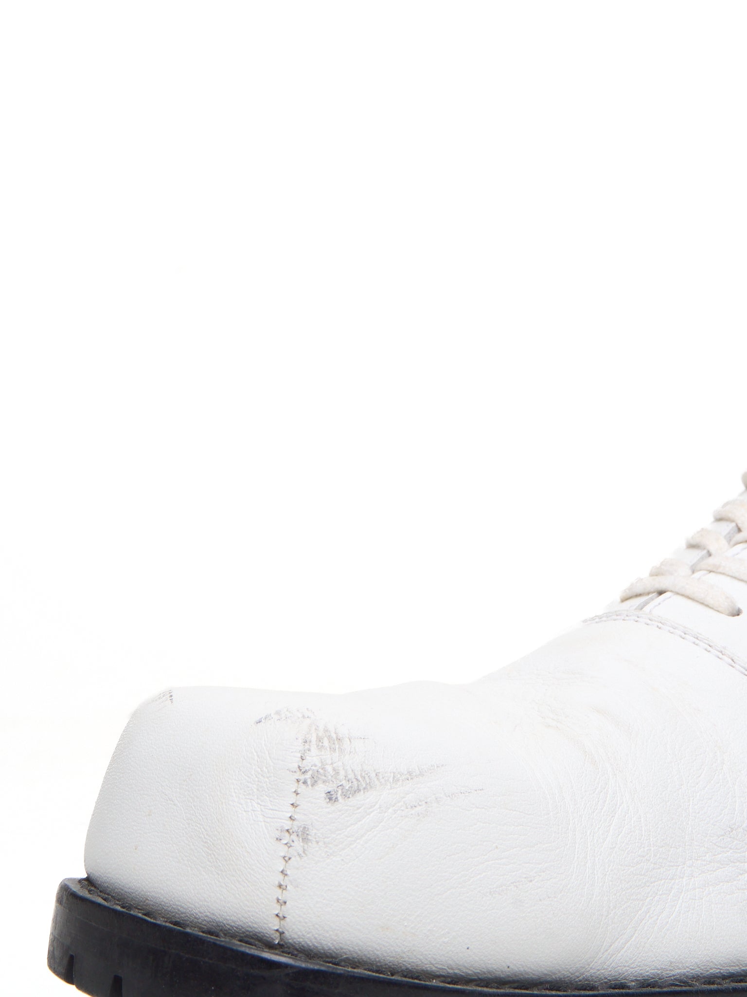 COMME des GARÇONS HOMME PLUS SS11 White Square Toe Leather Derbies