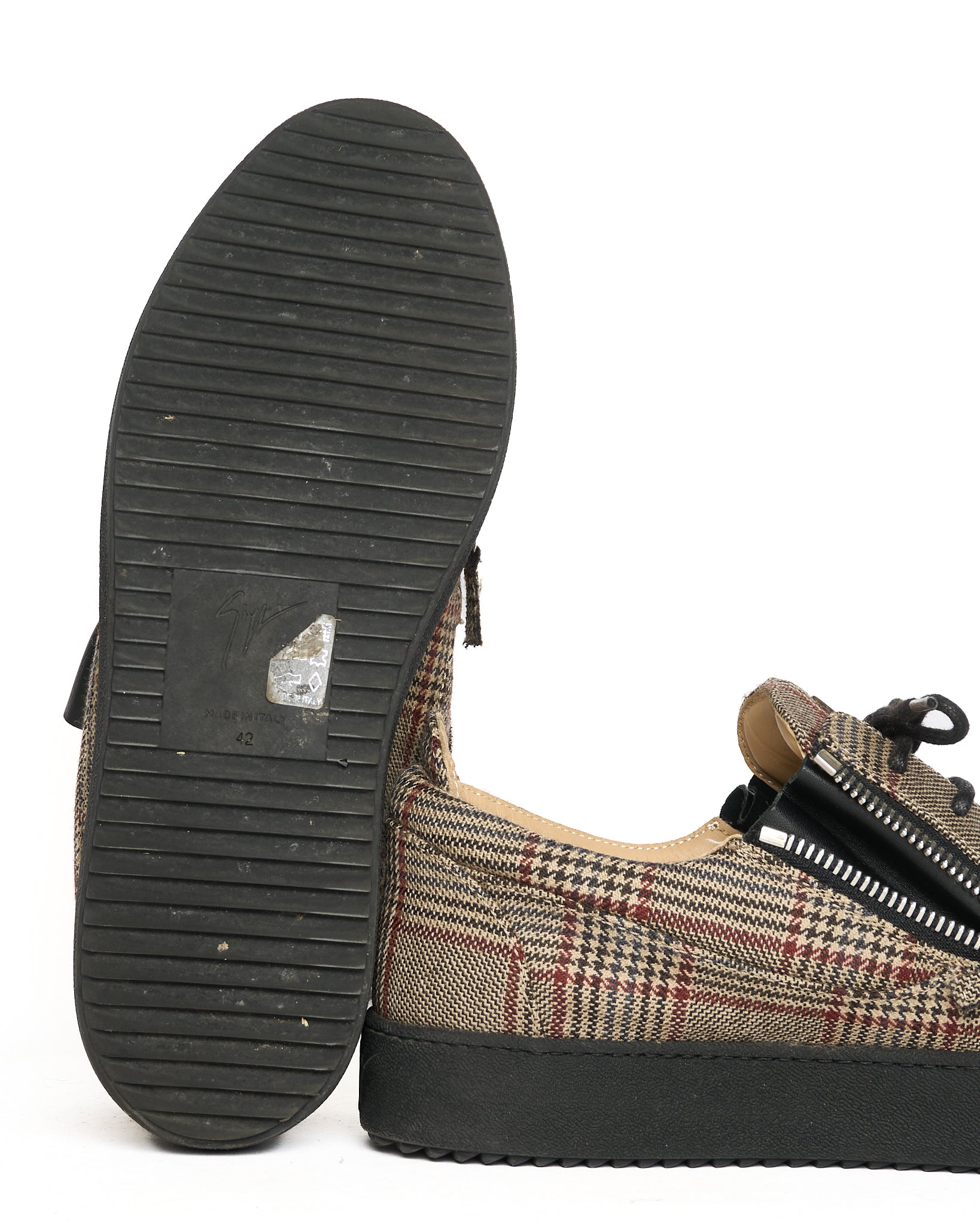 Giuseppe Zanotti Frankie Check-Pattern Low-Top Sneakers