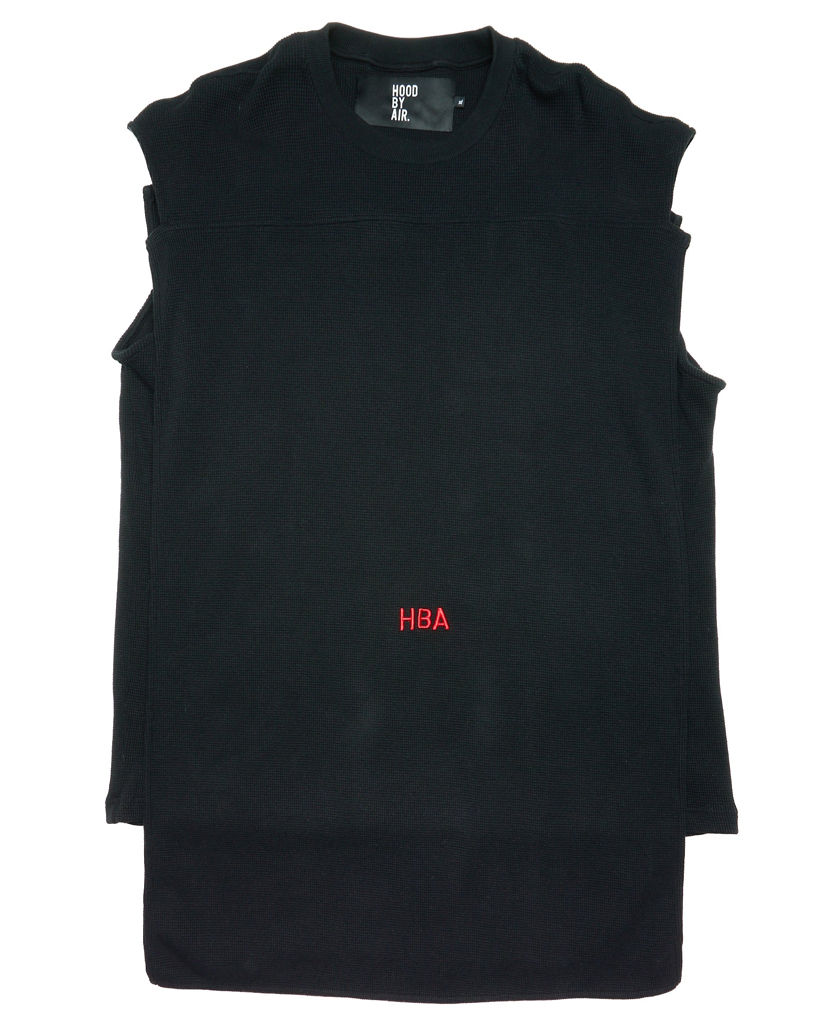 HOOD BY AIR Embroidered Logo Double Logo Sleeveless Waffle Knit Shirt