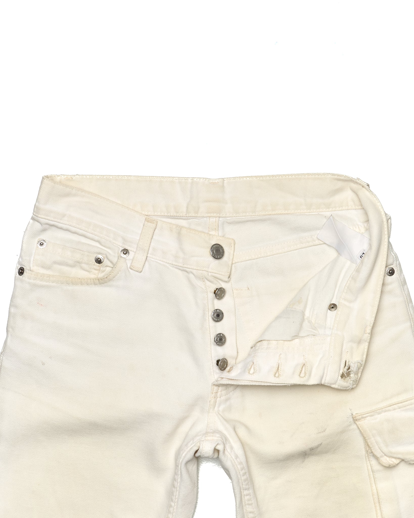 Helmut Lang 1999 Ivory Cotton Cargo Denim